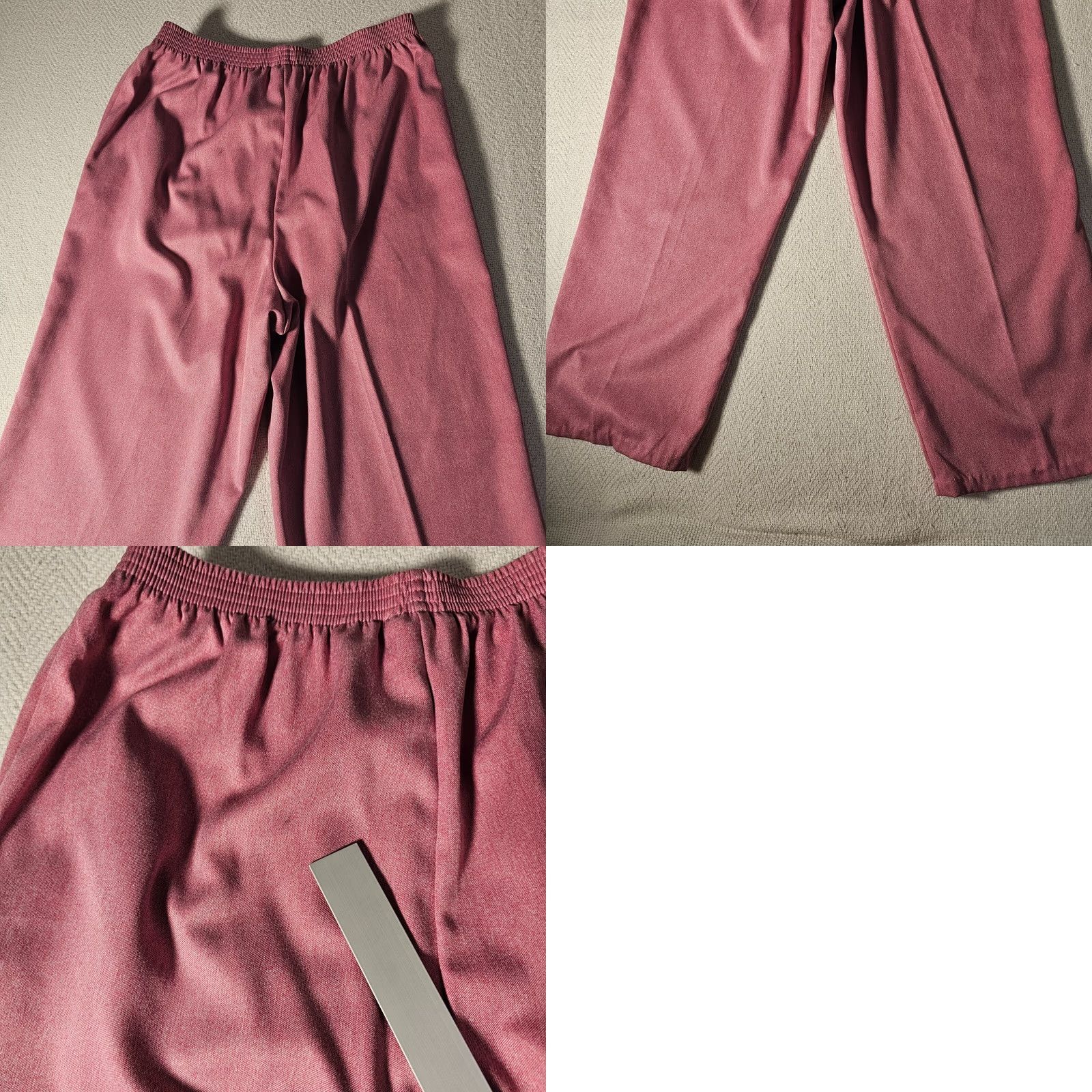 Vintage VINTAGE Alfred Dunner Women's Pants Size 12 Pink Solid Elastic Waist Pull-On Size 34" / US 12 / IT 48 - 8 Thumbnail