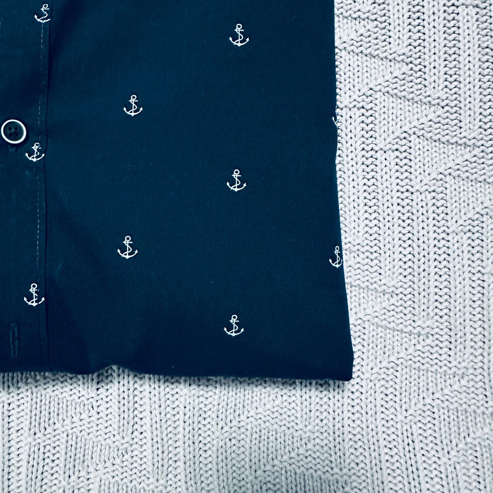 Travis Scott Cactus Man navy anchor print short sleeve button down Size US S / EU 44-46 / 1 - 4 Thumbnail