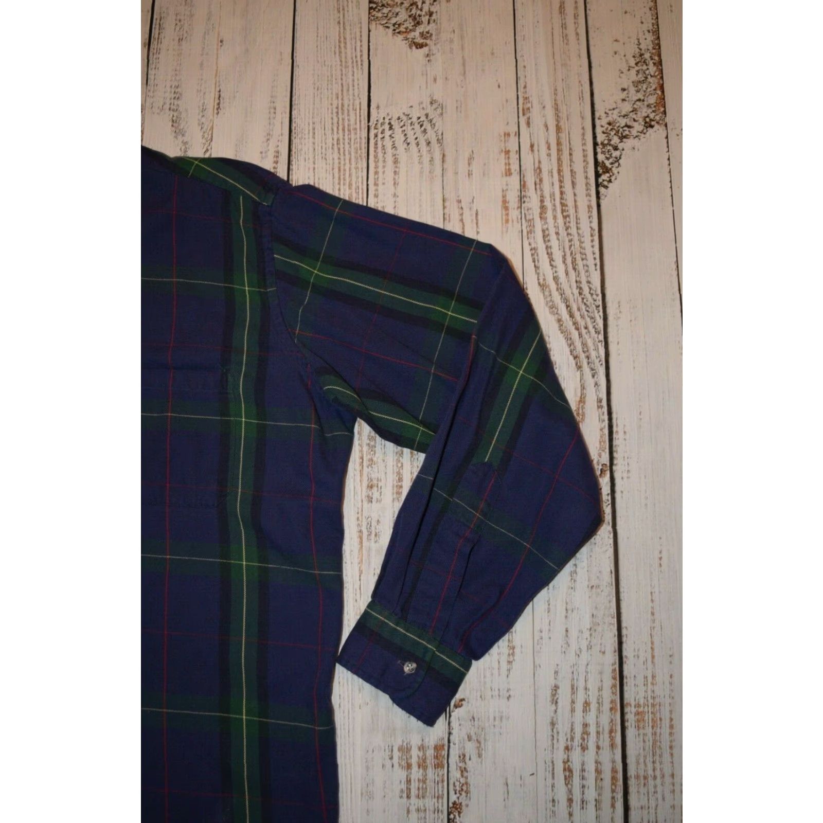 Vintage VINTAGE L.L. Bean INDIGO Plaid SHIRT Mens Large Long Sleeve Button-Down Flannel Cotton Blend Rangeley USA Size US L / EU 52-54 / 3 - 4 Thumbnail