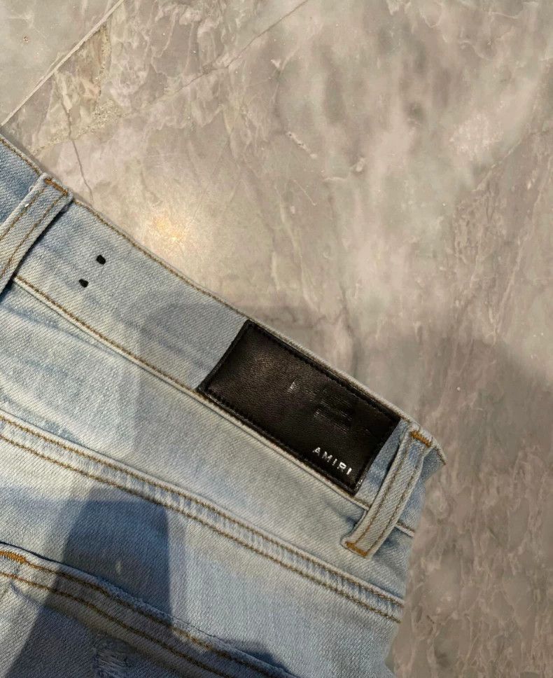 Amiri Amiri Fresh embroidered double-distressed blue jeans Size US 32 / EU 48 - 3 Thumbnail