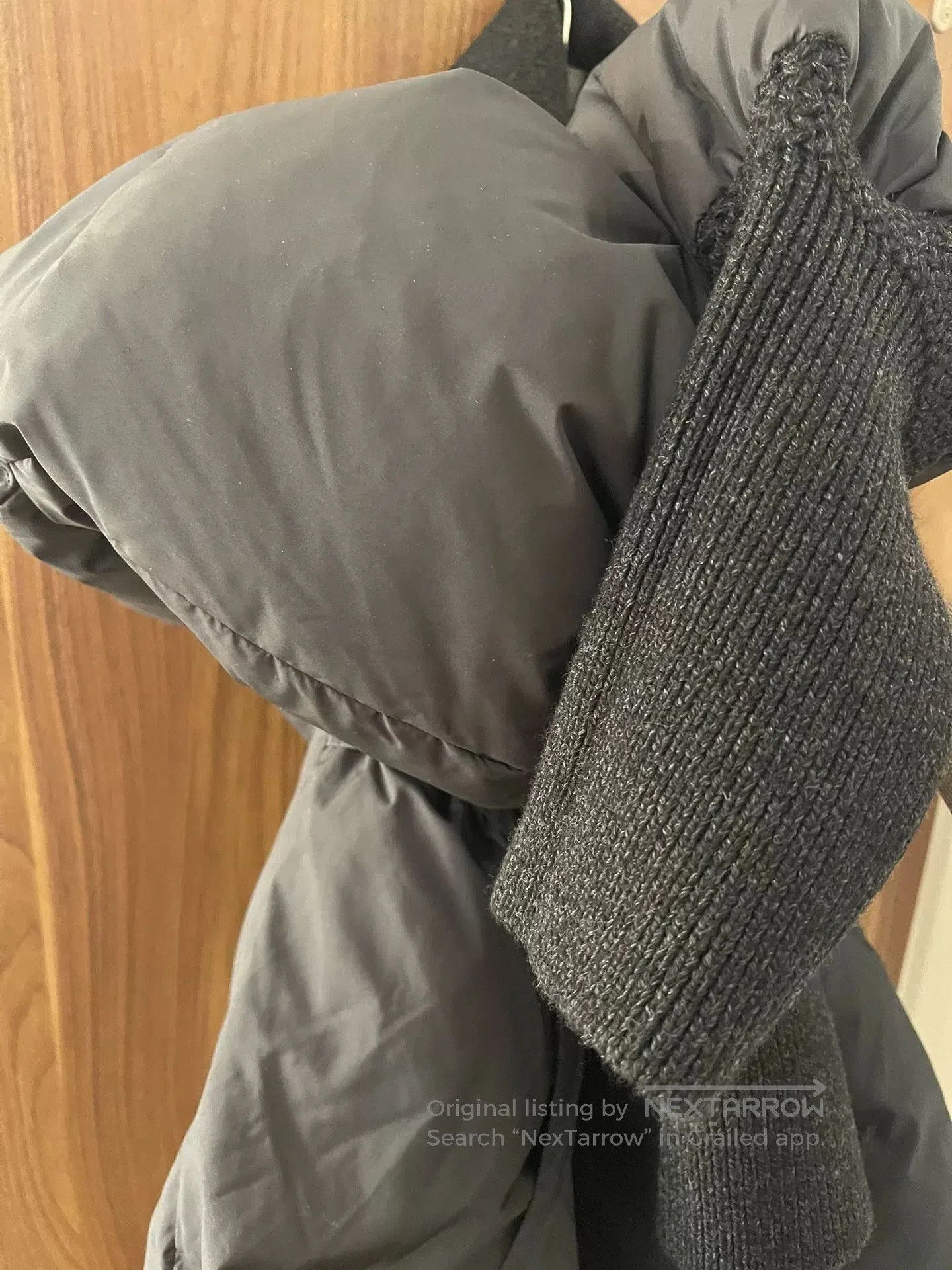KEAGAN HOFFMAN Black Down Jacket with Knit Collar. Size XS / US 0-2 / IT 36-38 - 8 Thumbnail