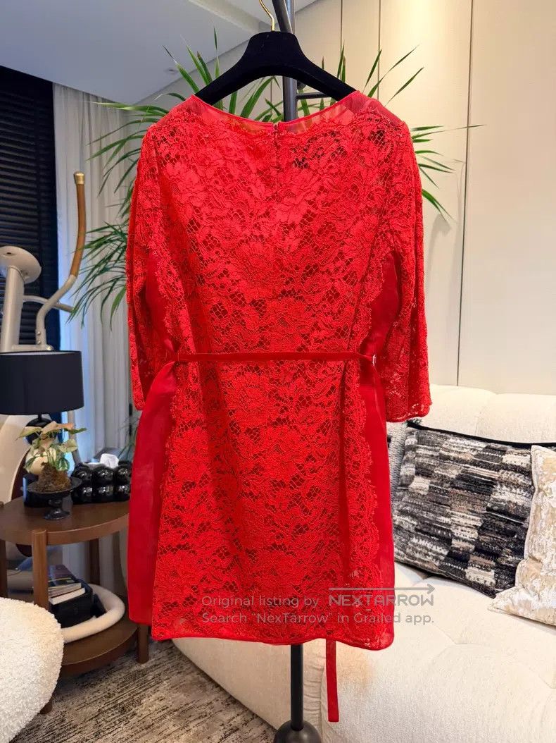 Valentino Valentino Red lace dress Size S / US 4 / IT 40 - 3 Thumbnail