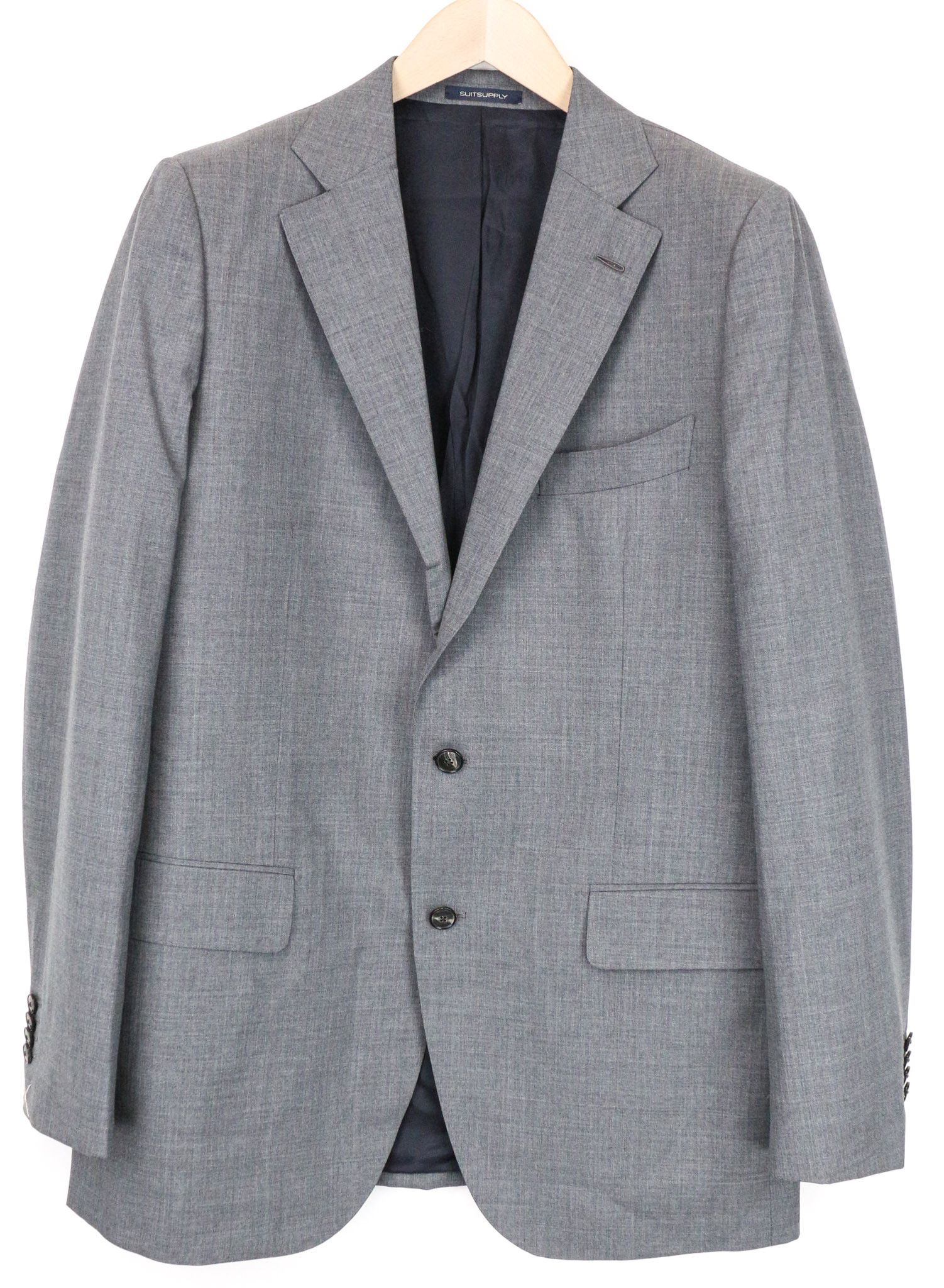 Suitsupply LA SPALLA UK44L Wool S120s Grey Slim Suit 73937 Size 44L - 4 Thumbnail