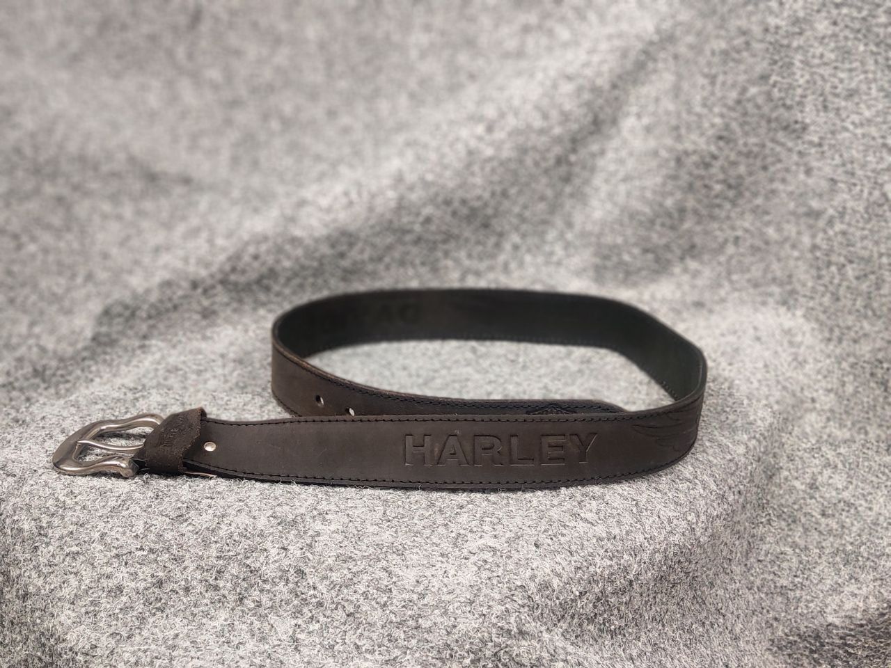 Harley Davidson Vintage Harley Davidson Logo Motor Dark Brown Leather Belt Size ONE SIZE - 4 Thumbnail