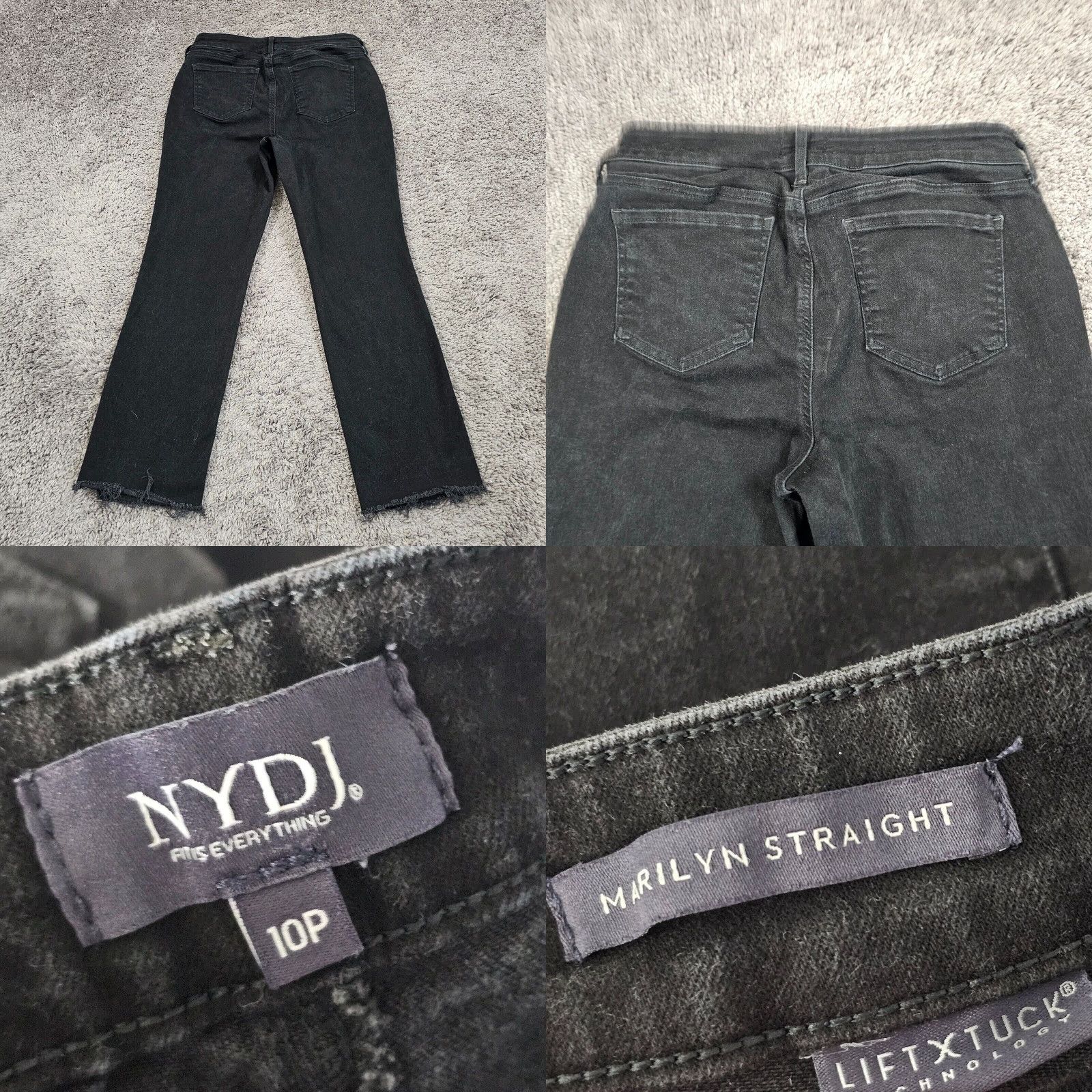 NYDJ VINTAGE NYDJ Jeans Women 10P Straight Mid Rise Stretch Black Denim 90s Size 32" / US 10 / IT 46 - 8 Thumbnail