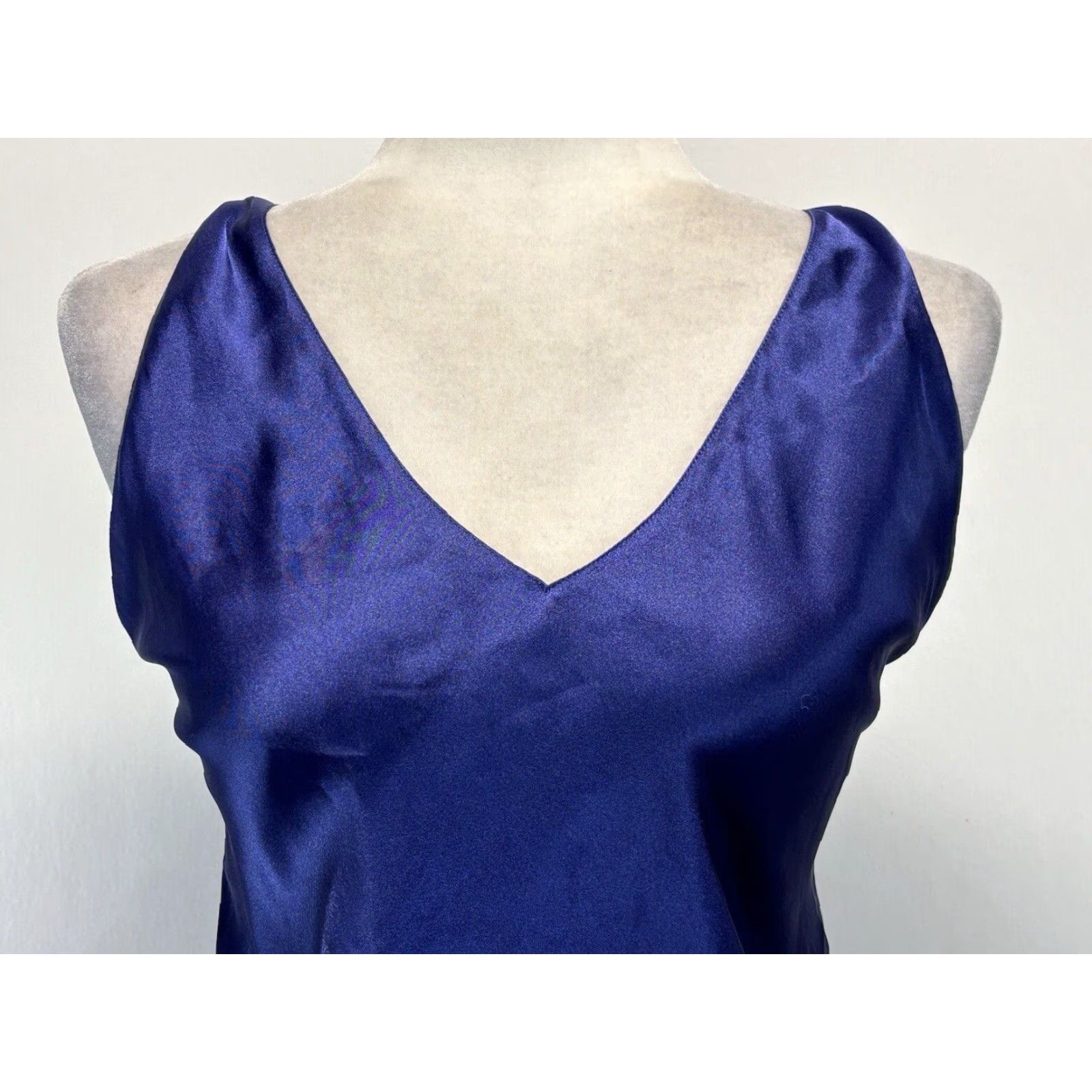 Vintage Frederick's of Hollywood Blue Satin Nightgown Slip Dress Sz Medium Women Open Back Dress Size M / US 6-8 / IT 42-44 - 5 Thumbnail