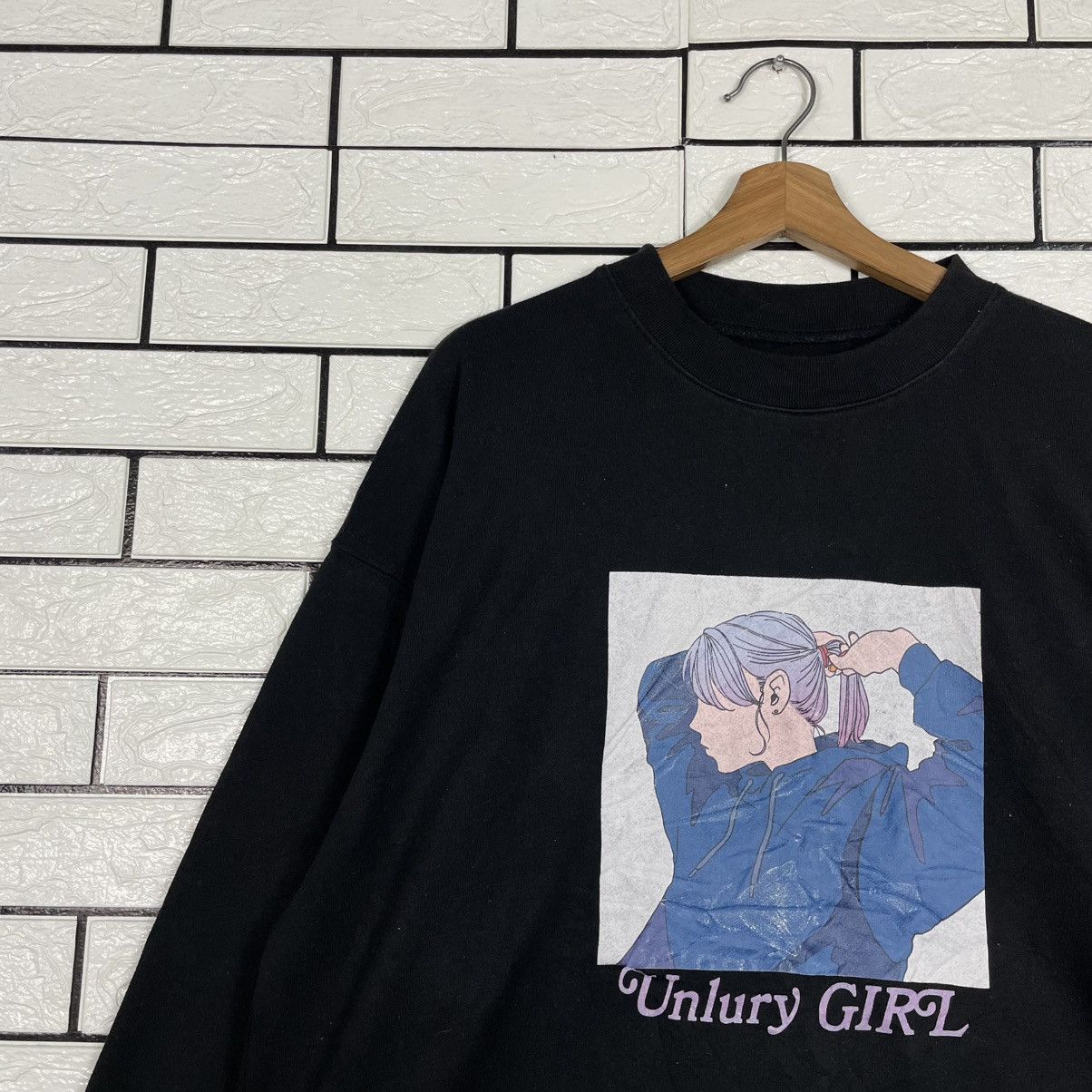 Japanese Brand Retro Tokyo Unlury Girl Black Sweatshirt Size M / US 6-8 / IT 42-44 - 6 Thumbnail