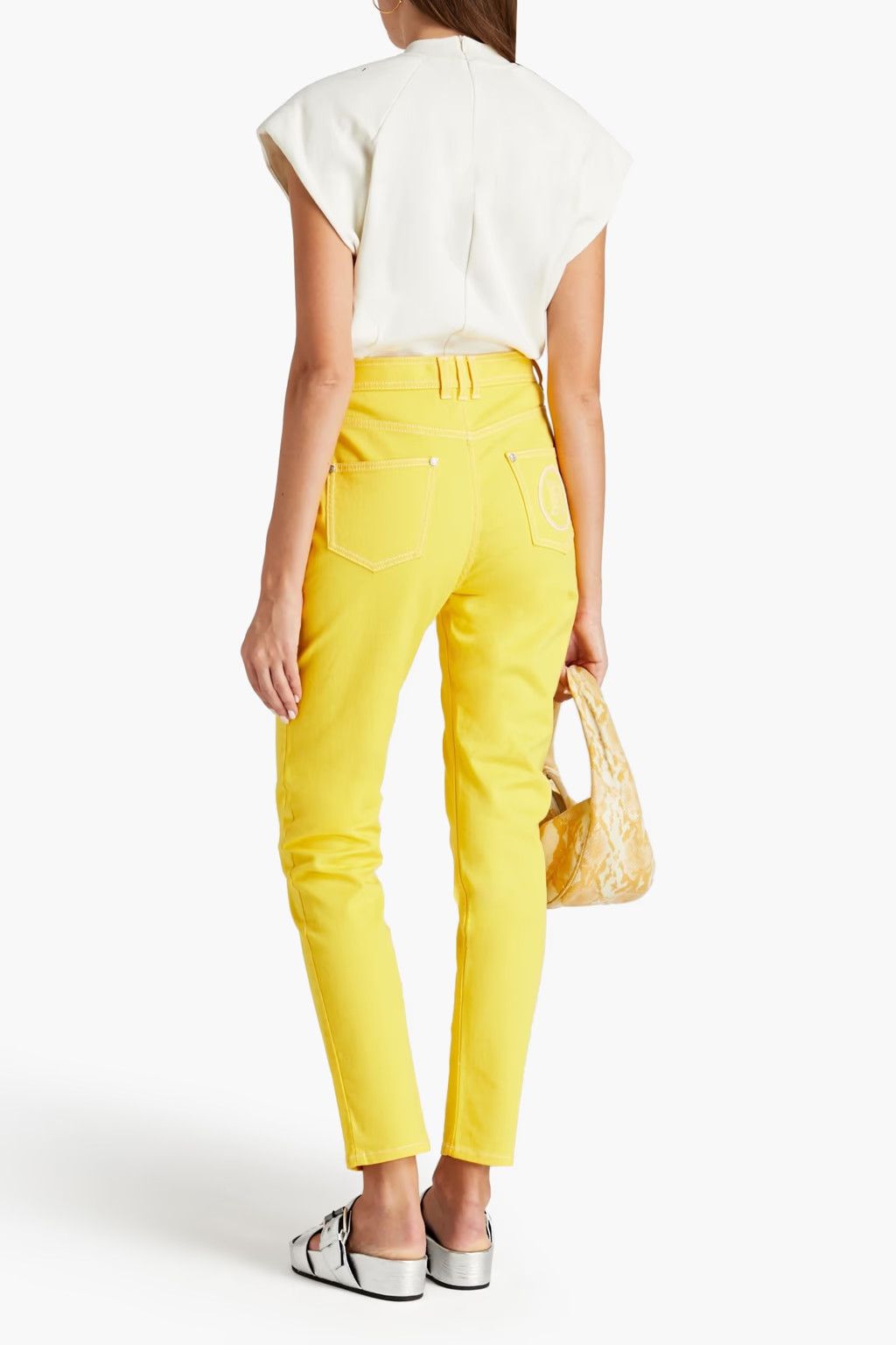 Balmain o1y0625 Denim Pant in Yellow Size 27" / US 4 / IT 40 - 3 Thumbnail