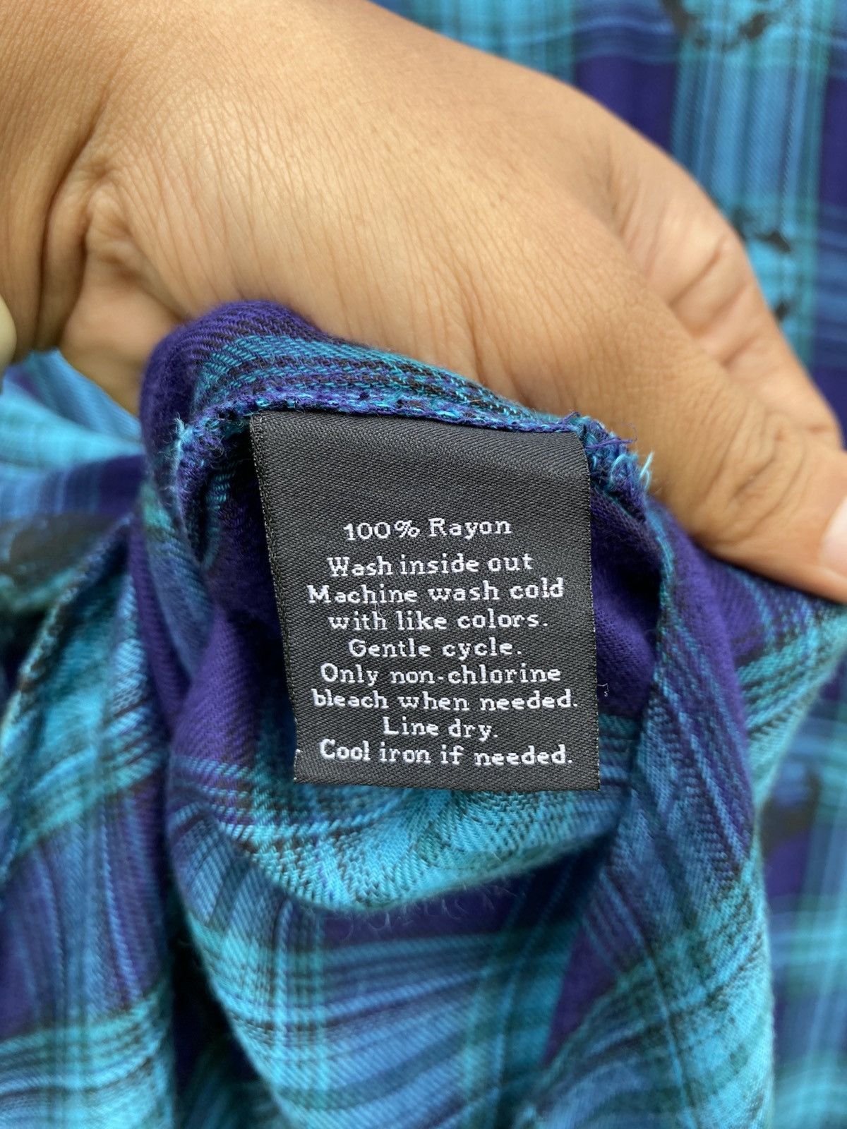 Rock & Republic Rock & Republic Skull Plaid Flannel Shirt Blue Grunge Y2K Size XL / US 12-14 / IT 48-50 - 14 Thumbnail