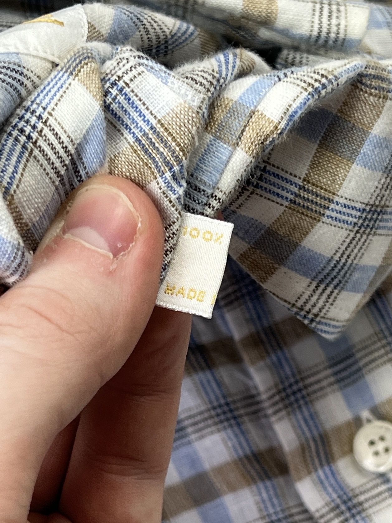 Brioni Brioni Short Sleeve Linen Tartan Shirt (Y0543) Size US XL / EU 56 / 4 - 6 Thumbnail