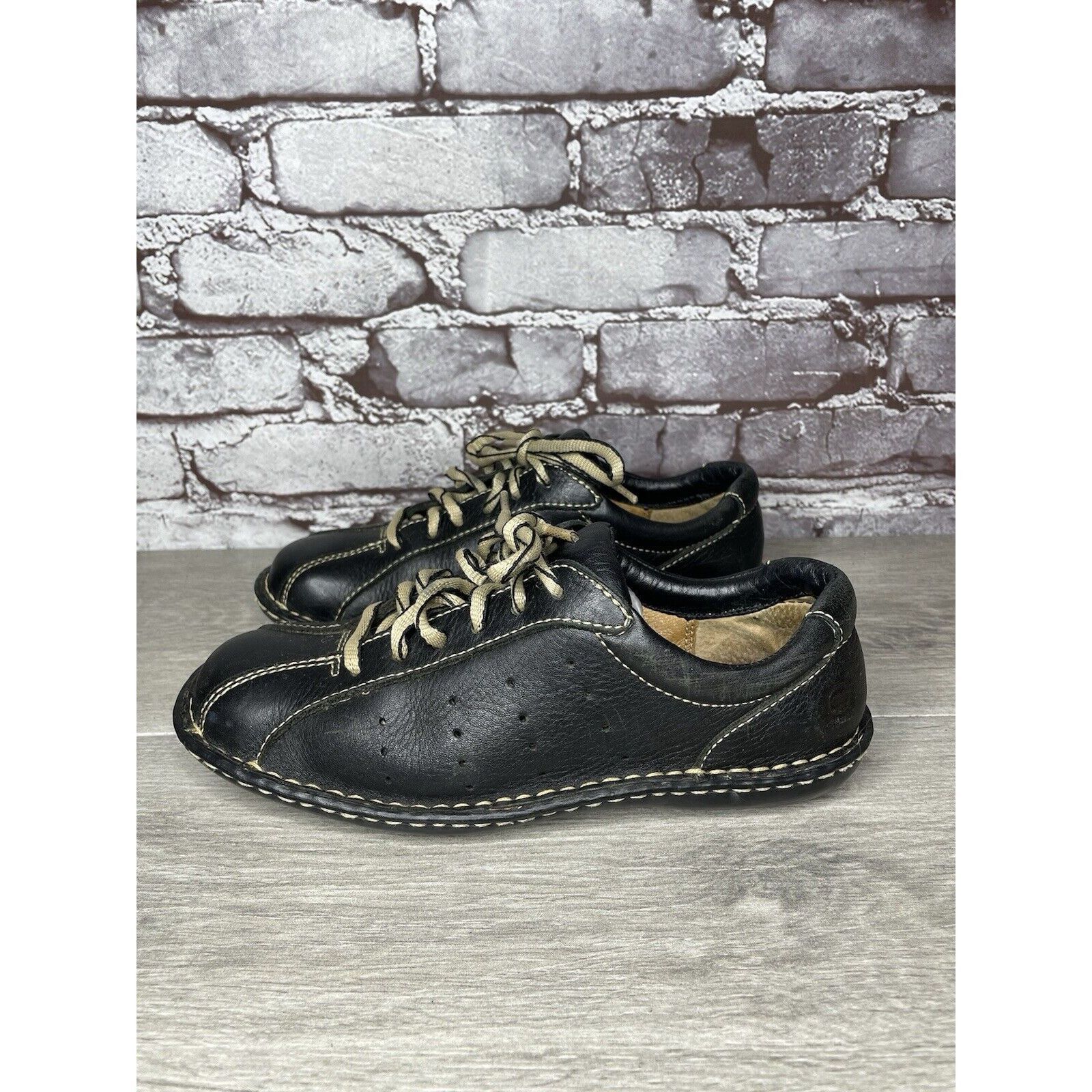 Born Born Black Leather Bicycle Lace Up Casual Comfort Shoes Wome Size US 6.5 / IT 36.5 - 15 Thumbnail