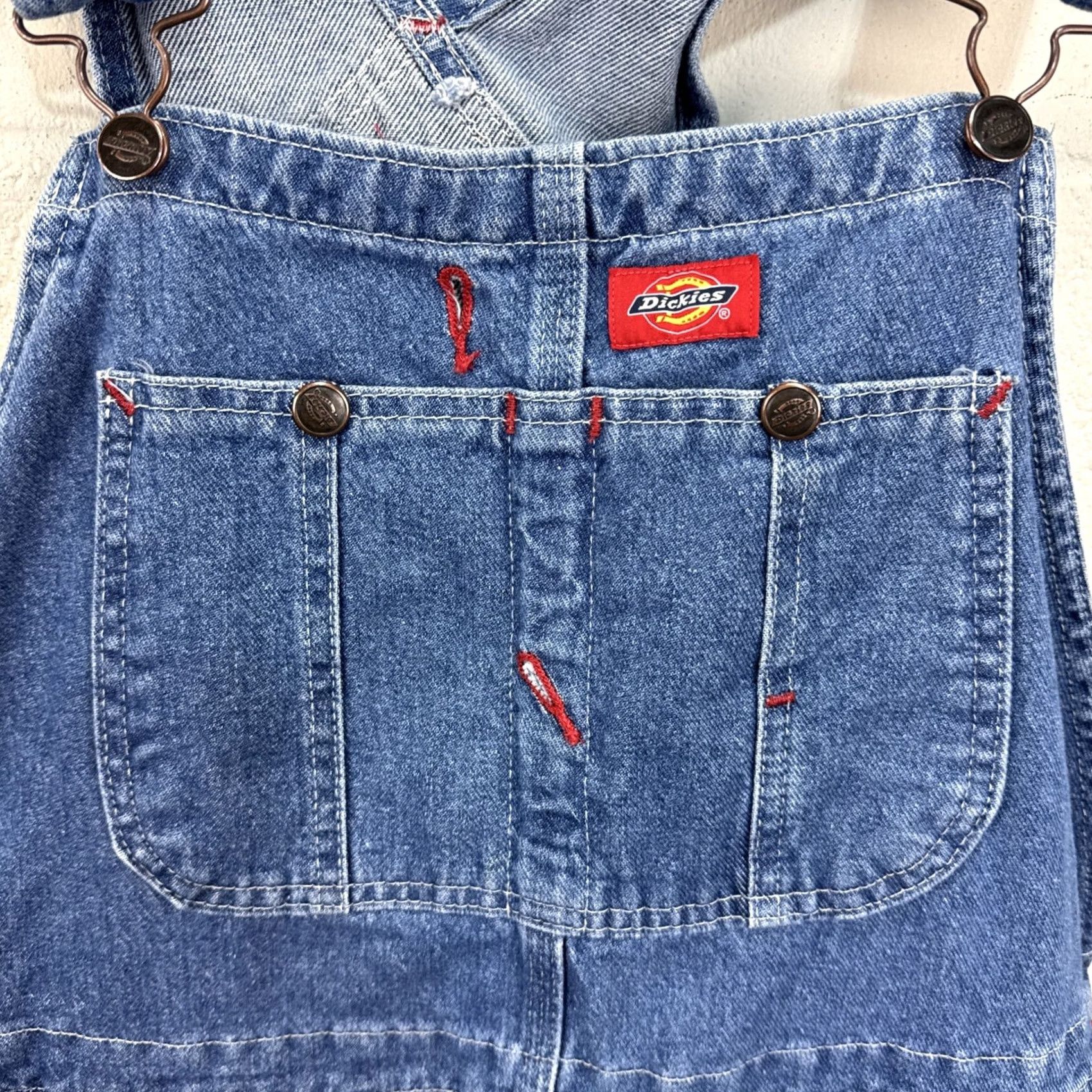 Dickies Dickies Overalls Mens 34x32 Blue Denim Bib Carpenter Workwear Utility Bib Pants Jeans 5-Pocket Size US 34 / EU 50 - 3 Thumbnail