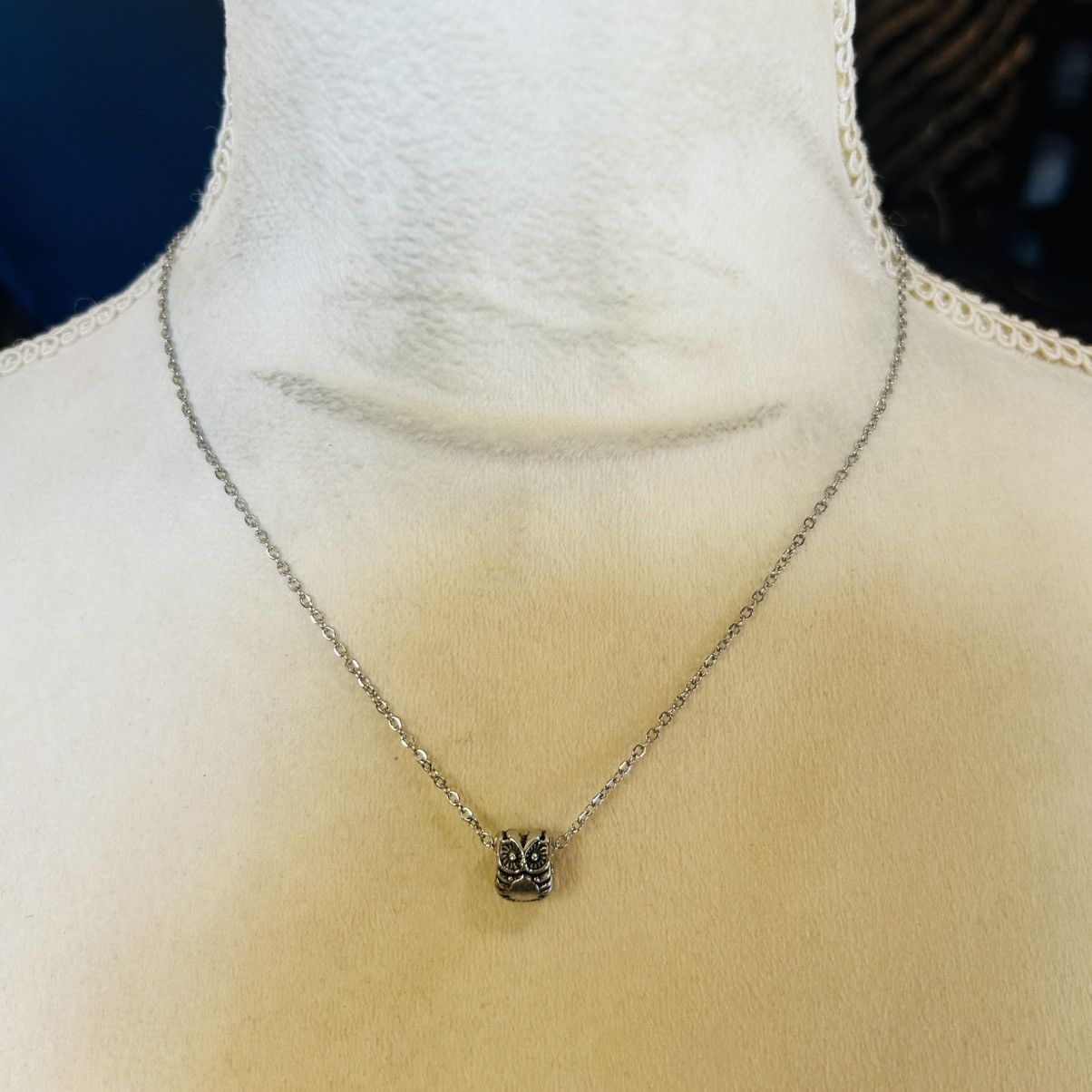 Handmade Handcrafted dual sided owl charm slider pendant necklace Size ONE SIZE - 3 Thumbnail