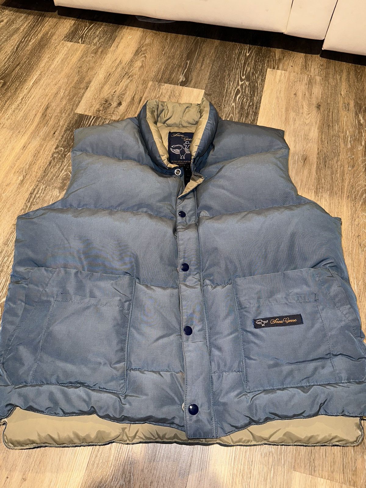 image of 80S/90S Snow Goose Canada Goose Down Vest in Blue, Men's (Size XL)