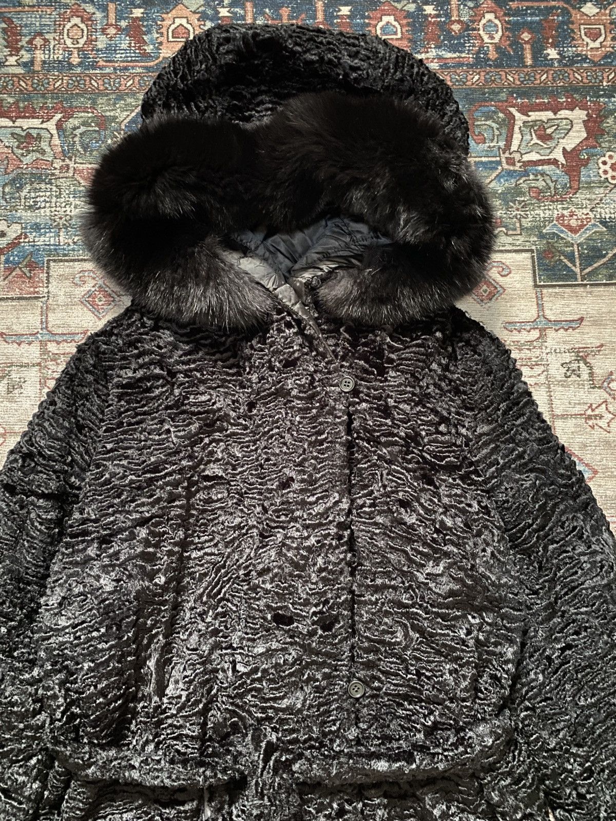 Max Mara Max Mara Karakul Black Fur Coat Reversible Size XS / US 0-2 / IT 36-38 - 2 Thumbnail