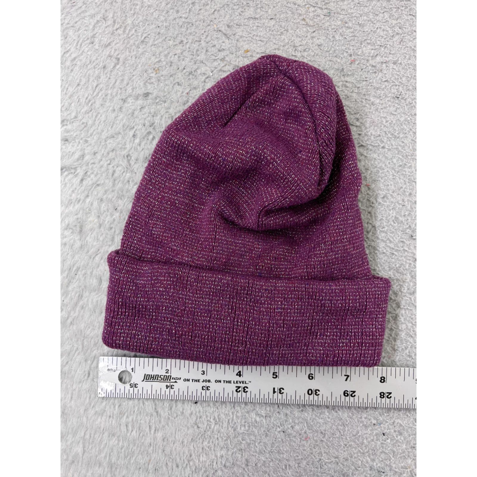 Vintage Dollar Tree Beanie Adult One Size Purple Knit Sparkly Wool Blend Polyester Lined Ski Size ONE SIZE - 3 Thumbnail