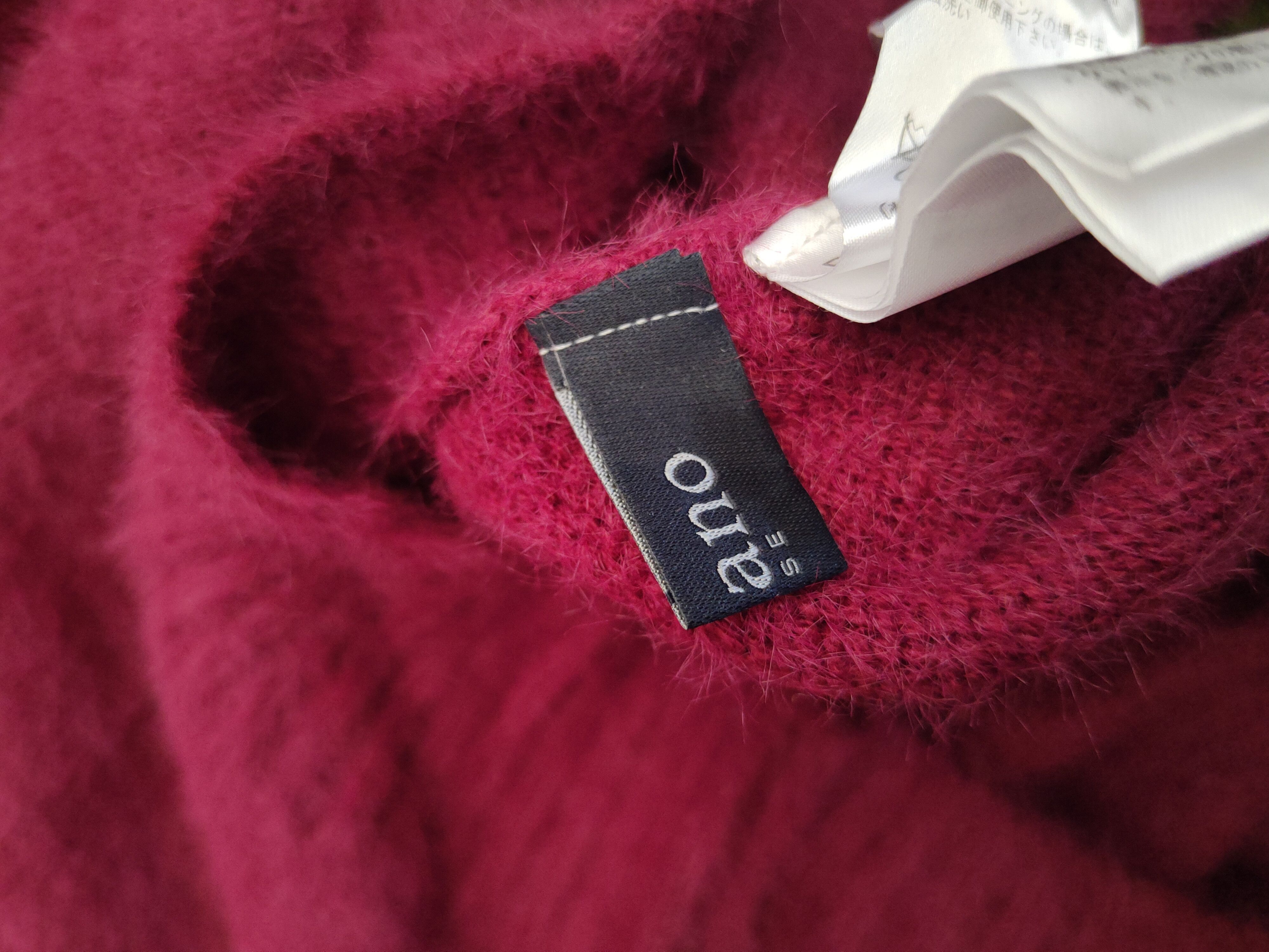 Japanese Brand DL Nano Maroon Fur Mohair shaggy Knitwear #46-536 Size S / US 4 / IT 40 - 11 Thumbnail