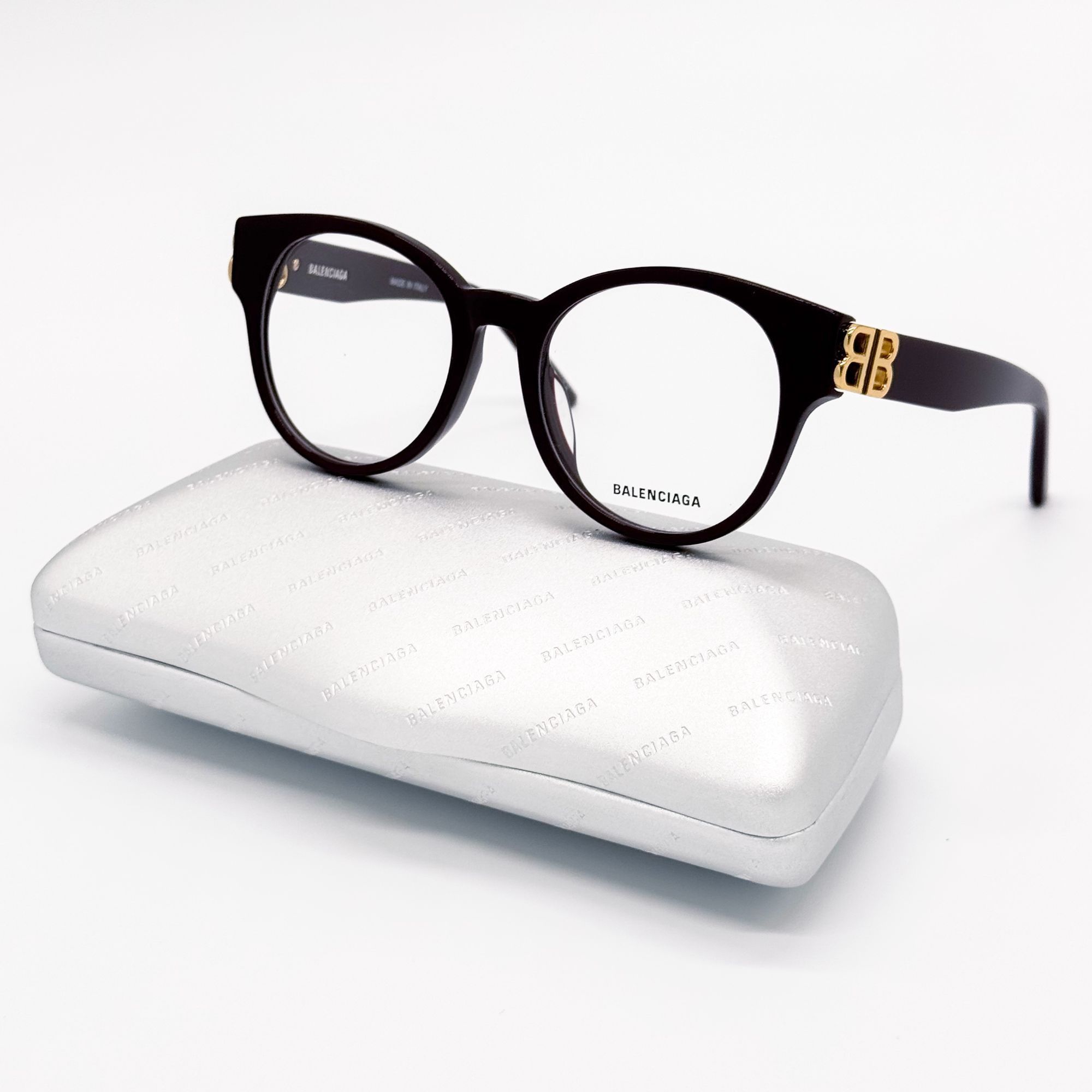 Balenciaga NEW BALENCIAGA EYEGLASSES BB0173O 003 ROUND VIOLET WOMEN EYE Size ONE SIZE - 1 Thumbnail