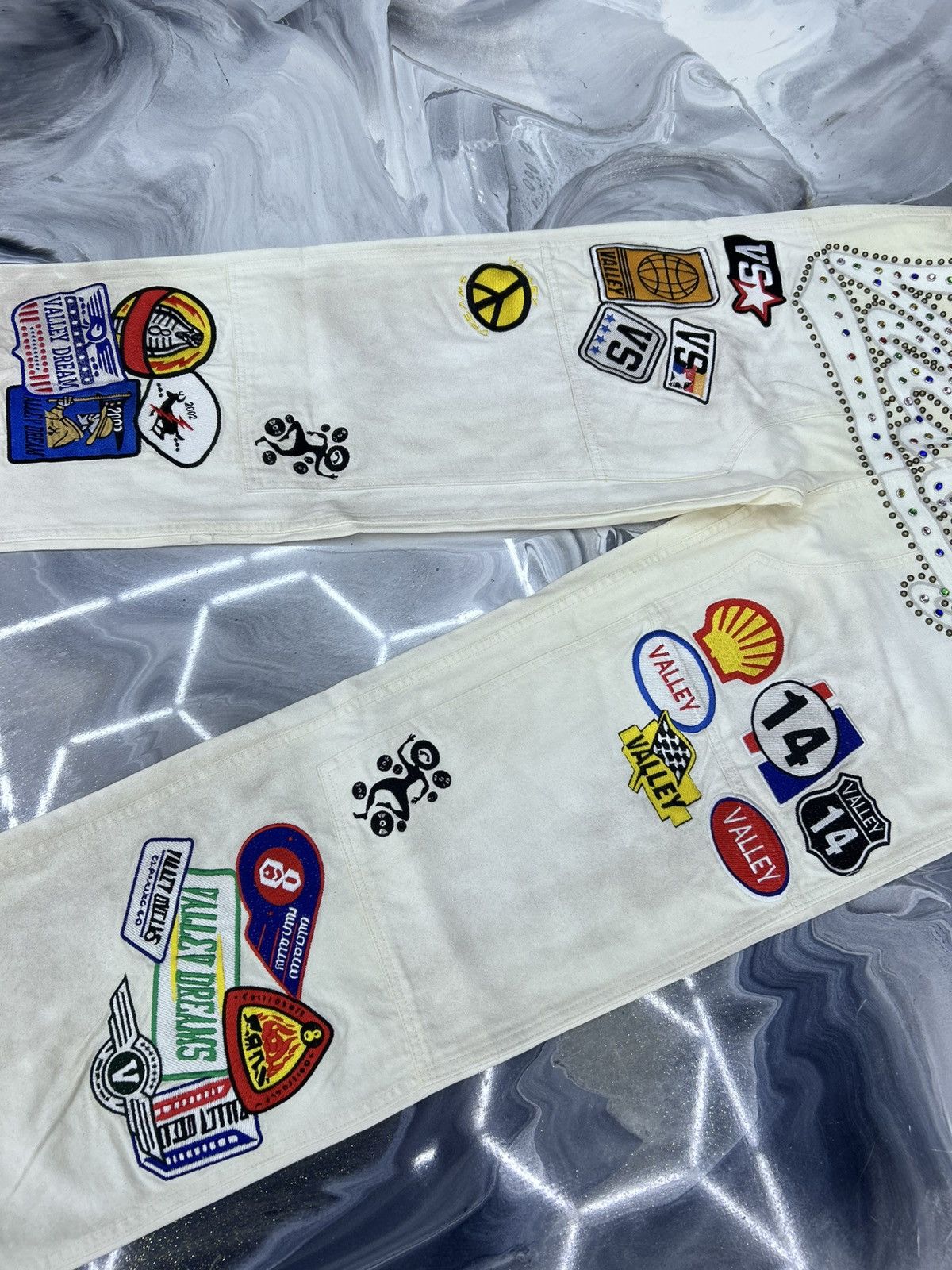 Vale Vale 1980s Painter Patch Denim Cream Size 36 Size US 36 / EU 52 - 3 Thumbnail