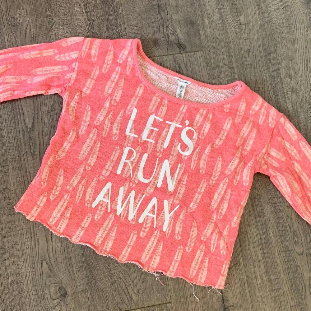 Designer Bethany Mota Let's Run Away Crop Sweatshirt, XS Size XS / US 0-2 / IT 36-38 - 6 Thumbnail