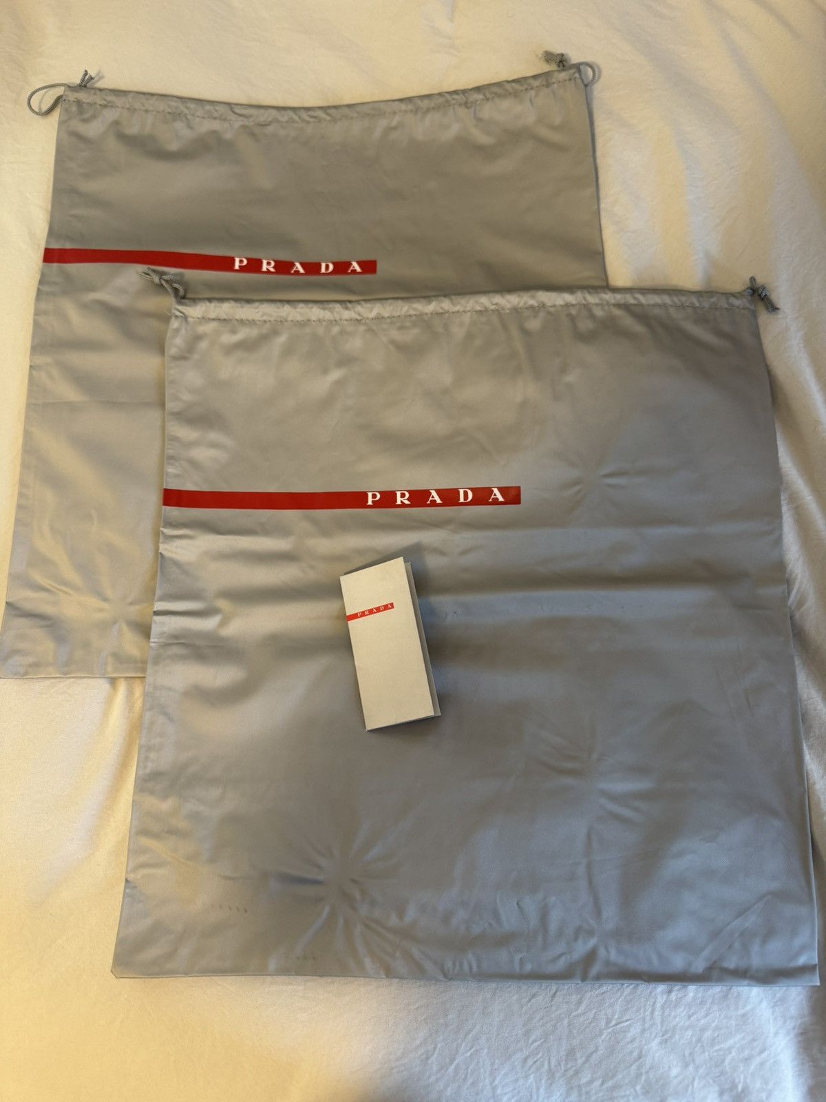 Prada Pair of Silver Nylon Prada Shoe Bags Size ONE SIZE - 1 Thumbnail