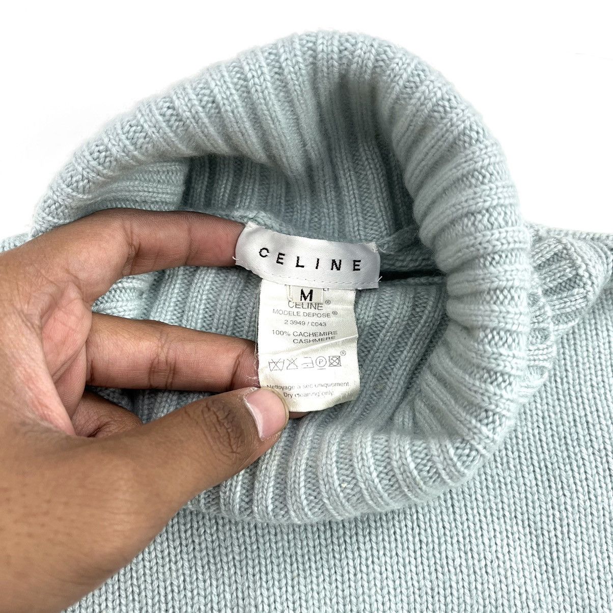 Celine Vtg Celine Cashmere Triomphe Jacquard Turtleneck Knitwear Size US M / EU 48-50 / 2 - 7 Thumbnail