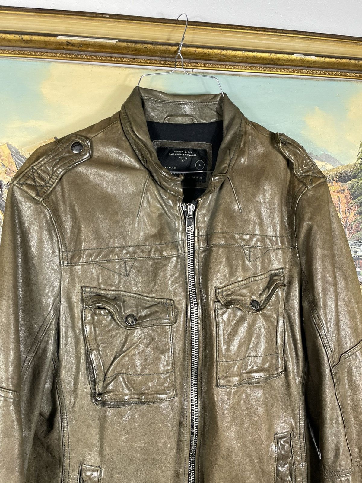 Allsaints × Japanese Brand Allsaints Spitalfields vintage retro y2k 00s leather jacket Size US L / EU 52-54 / 3 - 4 Thumbnail