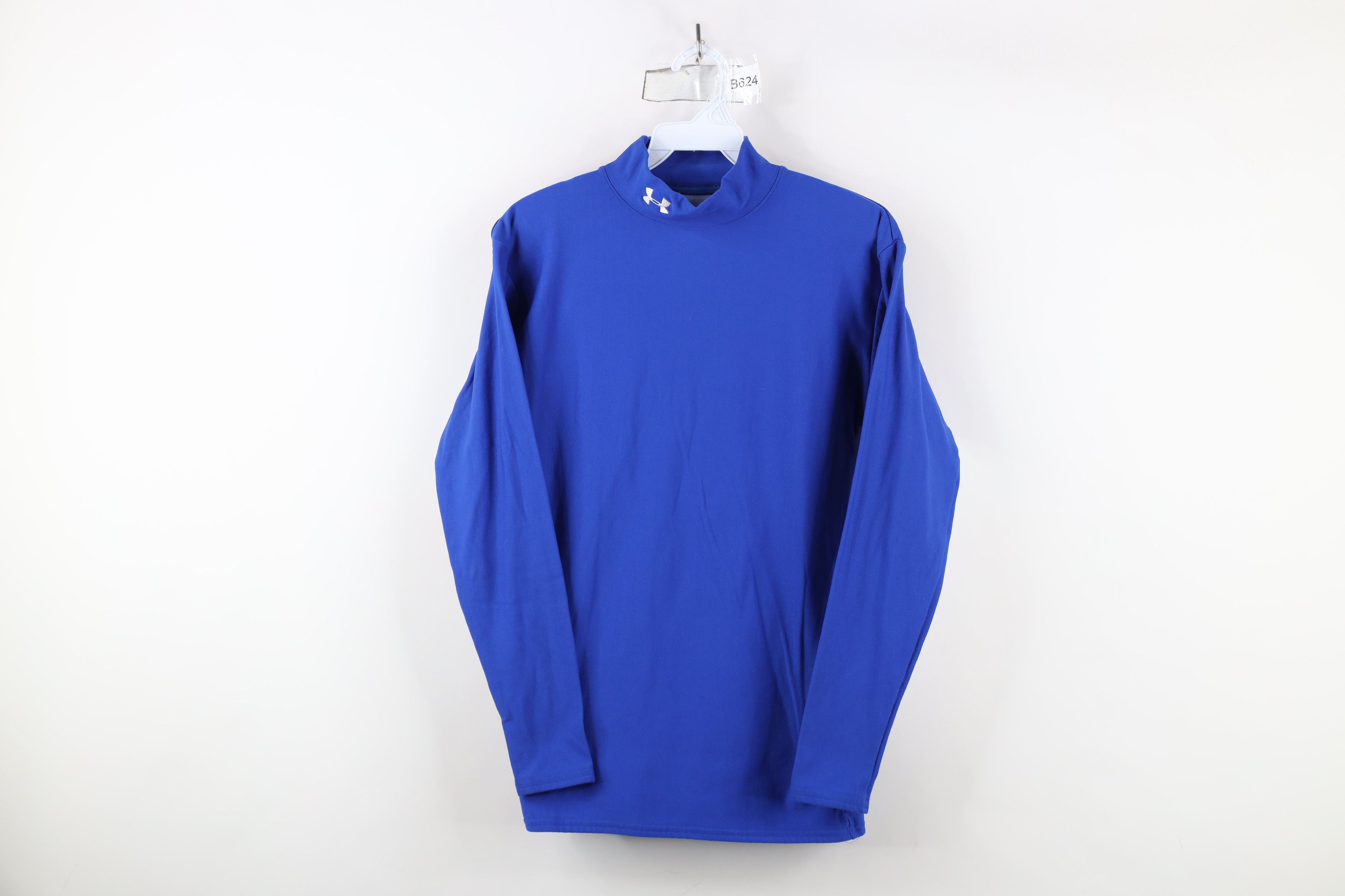 Under Armour × Vintage Under Armour Mock Neck Compression Long Sleeve T-Shirt Blue Size US M / EU 48-50 / 2 - 1 Thumbnail