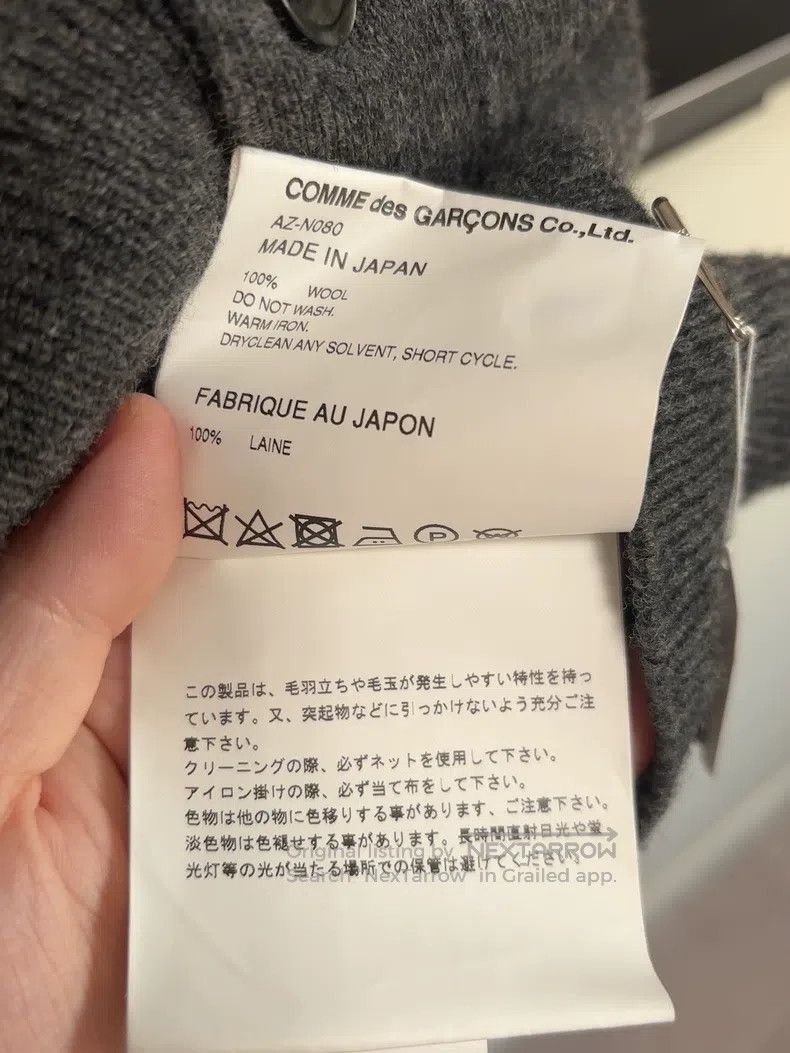 Comme des Garcons Comme Des Garcons Long Sleeve Knit Cardigan, Grey with Red Size XL / US 12-14 / IT 48-50 - 5 Thumbnail