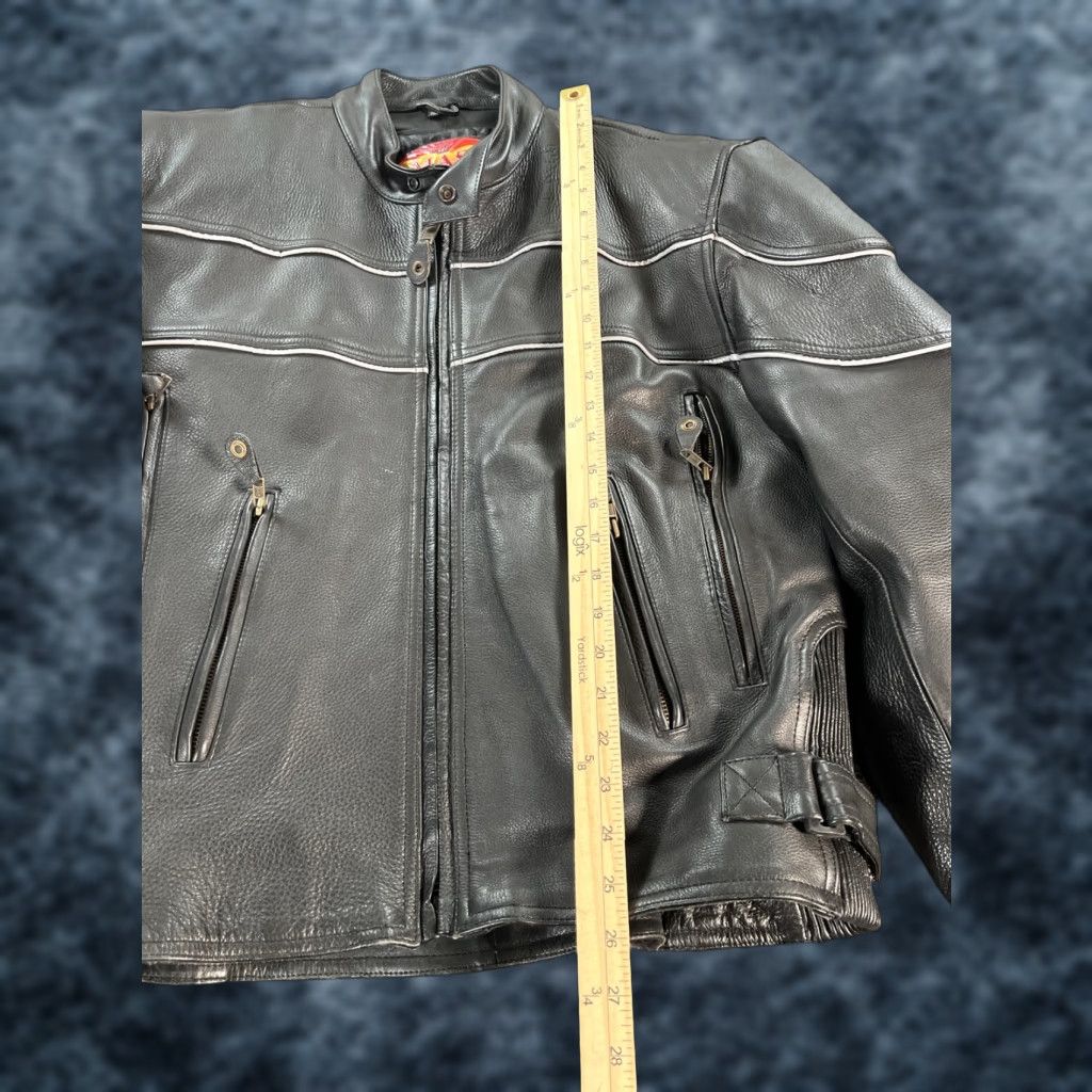 Vintage VINTAGE Mas Leather Motorcycle Jacket Men’s 44 Black Jacket Mens 90s Biker Grunge Punk Leather Belted Collared Full Zip Lined Pockets Regular Size 44 Size US S / EU 44-46 / 1 - 1 Thumbnail
