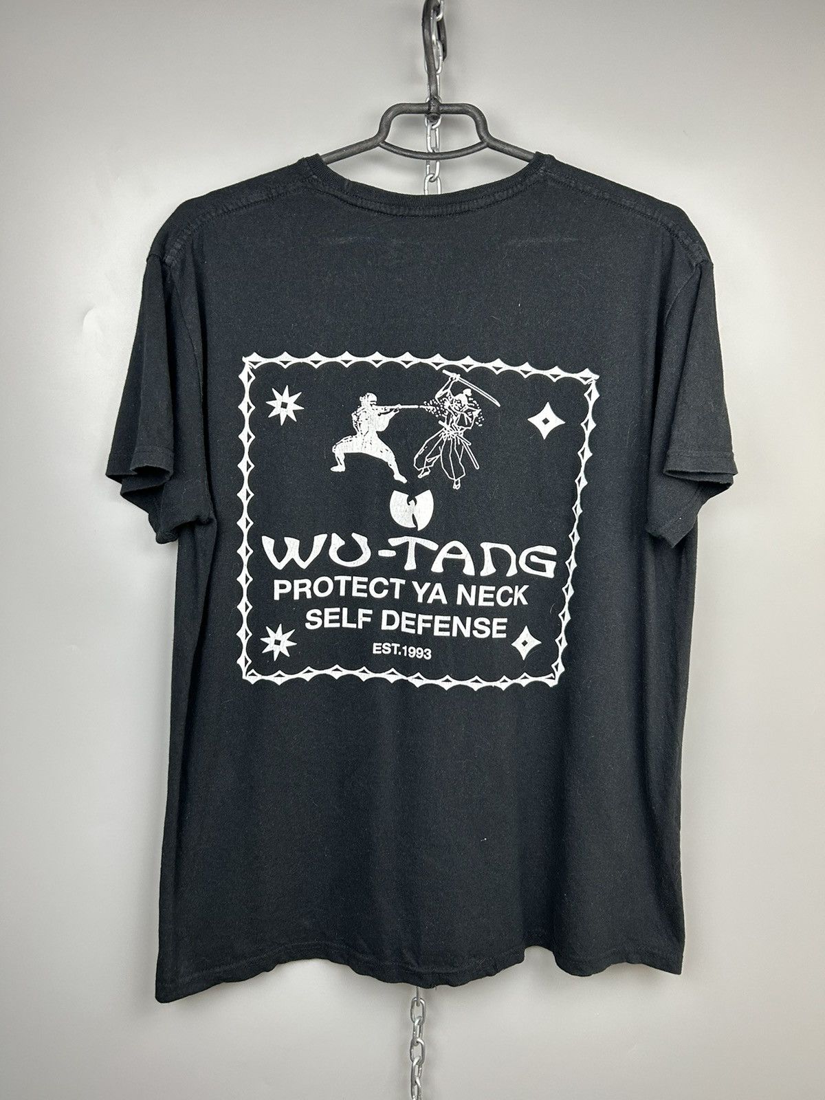 Gildan WU-TANG CLAN Long Sleeve T-Shirt Rap Tee Men's Size L cotton black type Vintage Second Hand