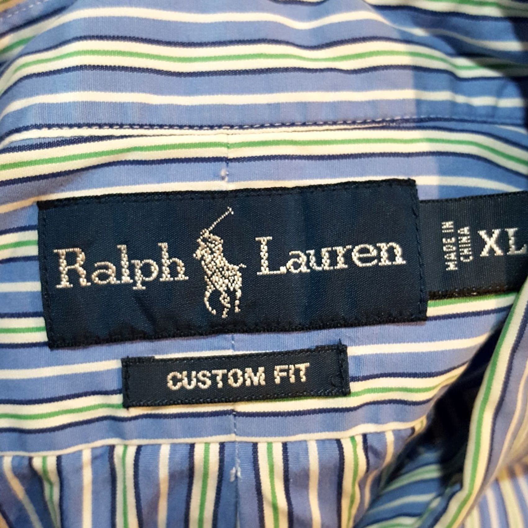 Ralph Lauren VINTAGE Ralph Lauren Blue Striped Button-Up Shirt XL Men Collared Long Sleeve Button-Down Shirt 90s Preppy Workwear Sports Golf Vintagein Size US XL / EU 56 / 4 - 6 Thumbnail