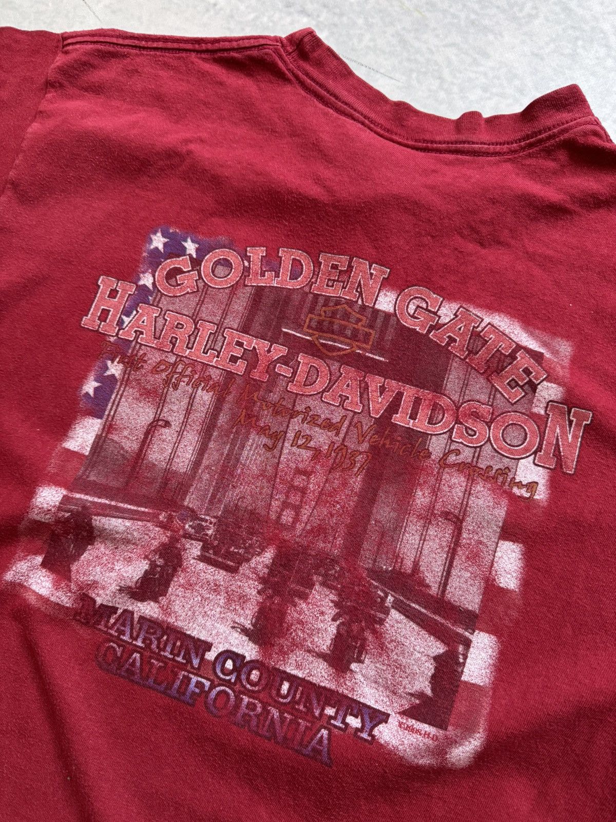 Vintage 00s Harley Davidson red California big logo size L Size US L / EU 52-54 / 3 - 7 Thumbnail