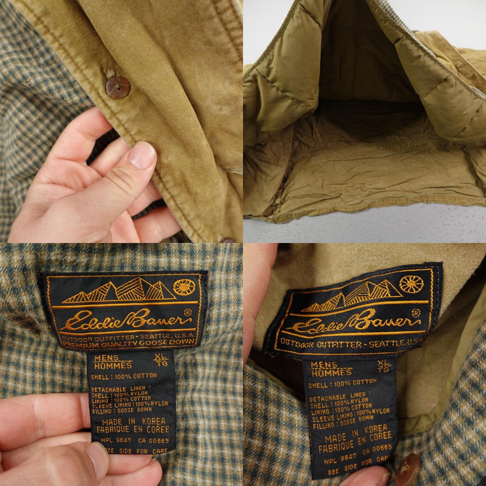 Eddie Bauer VINTAGE Eddie Bauer Coat XL Canvas Barn Insulated Down Liner Removable Lining Cotton Beig e Overcoat Men Size US XL / EU 56 / 4 - 8 Thumbnail