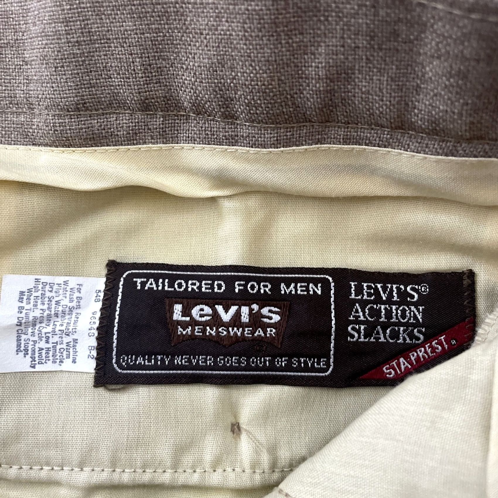 Levi's VINTAGE Levi's Action Slacks Pants Men 40x28 Brown STA-PREST Flat Wide Trousers Karriere Size US 36 / EU 52 - 5 Thumbnail