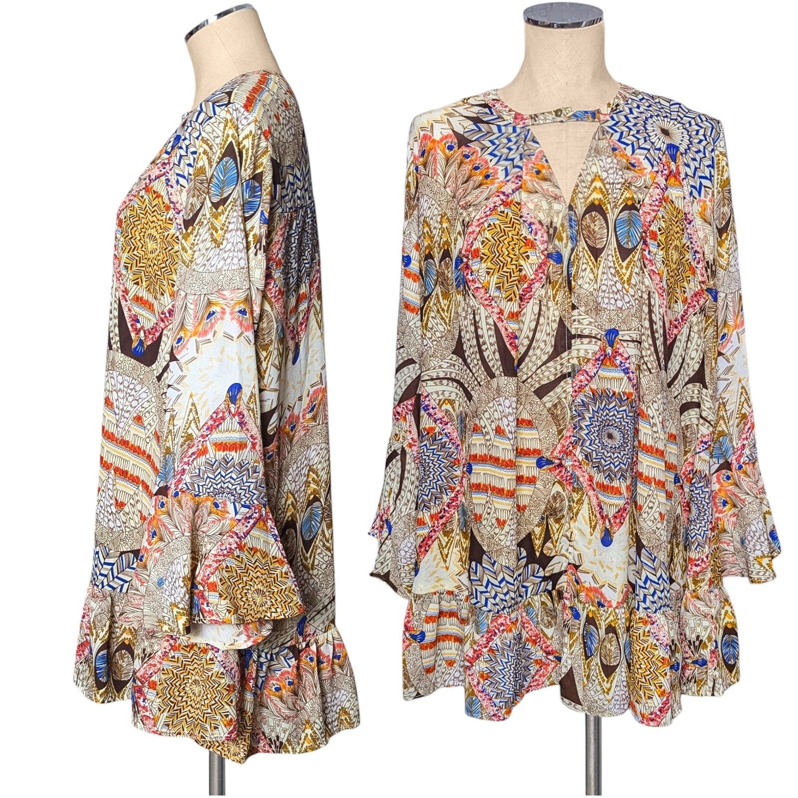 Other Oversized UMGEE Wild Boho Print Swing Tunic Top Shirt S Size S / US 4 / IT 40 - 1 Preview