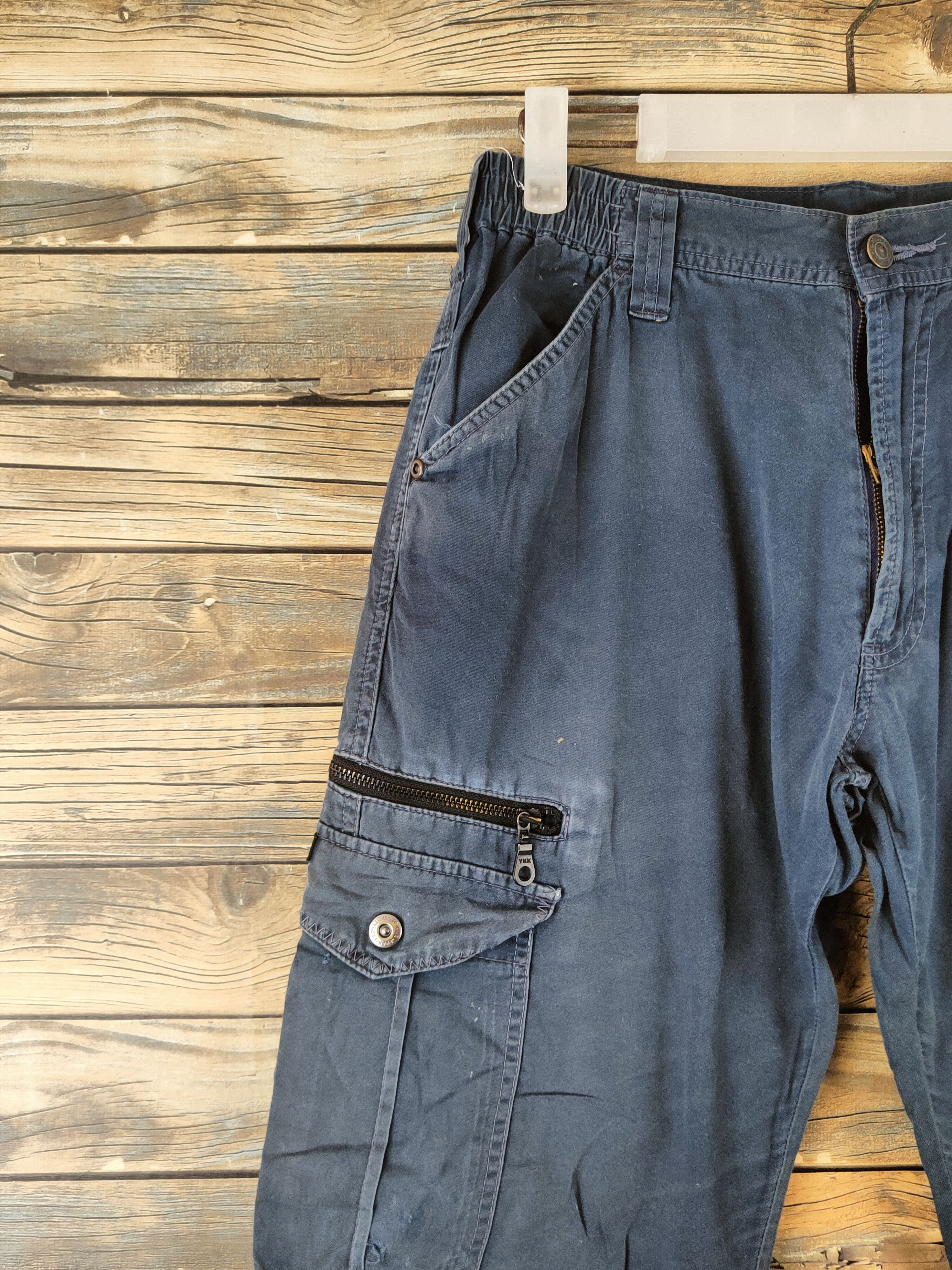 Japanese Brand DL GW Blue Multipocket utility Cargo Pants #46-293 Size US 28 / EU 44 - 3 Thumbnail