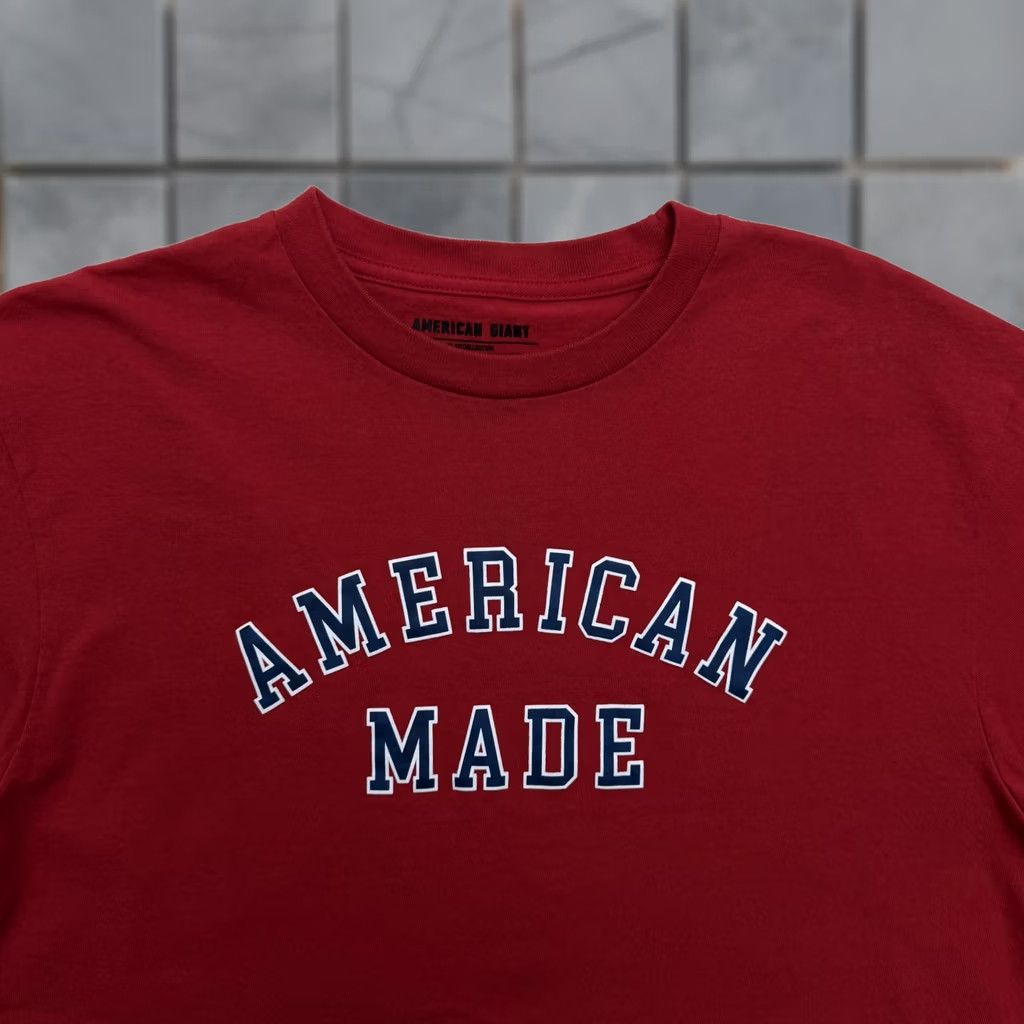 Vintage American Giant Shirt Mens Large Red American Made Flag Graphic Tee USA Patriotic Size US L / EU 52-54 / 3 - 1 Thumbnail
