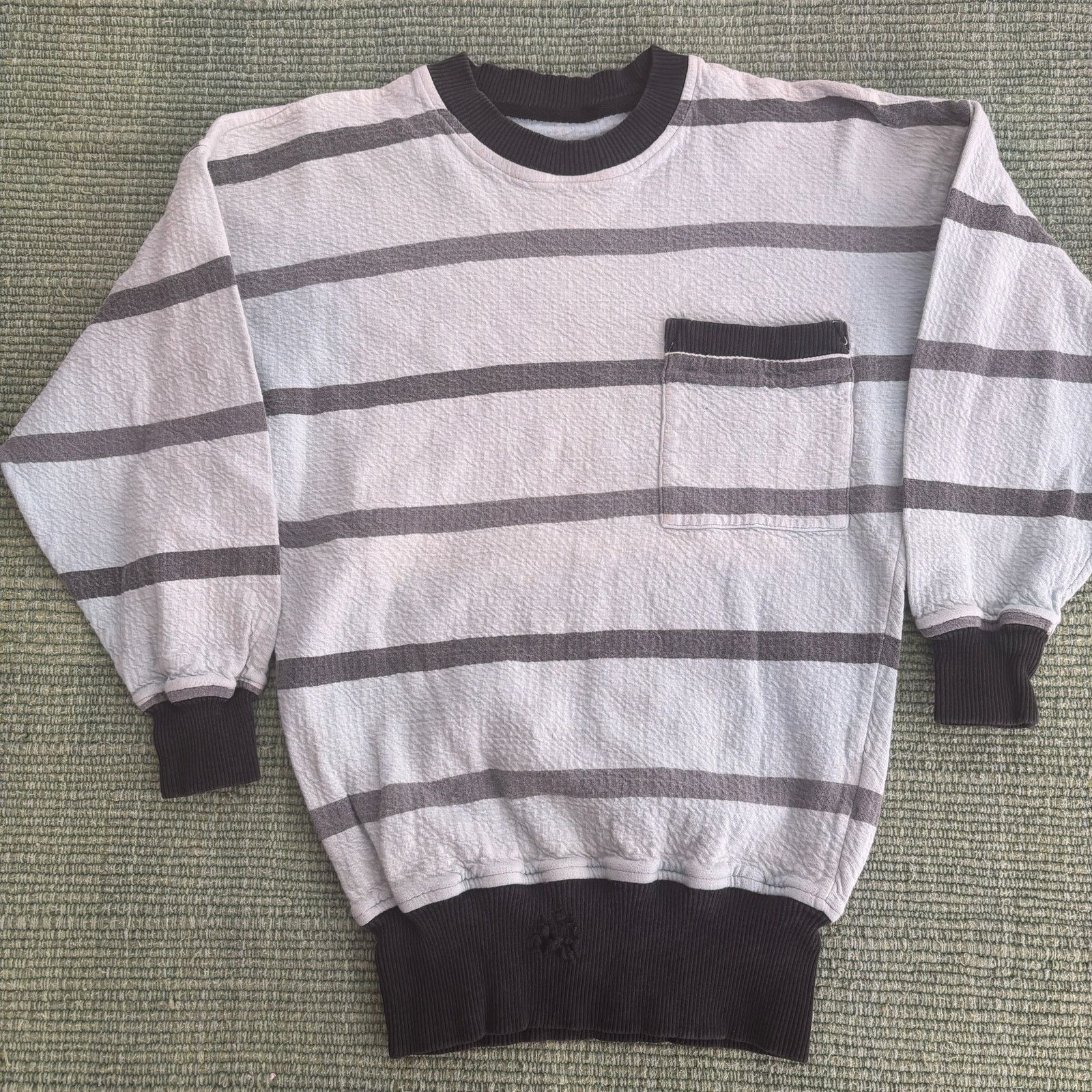 Vintage Vintage 80s era textured cotton kids striped sweatshirt Size XS / US 0-2 / IT 36-38 - 1 Thumbnail