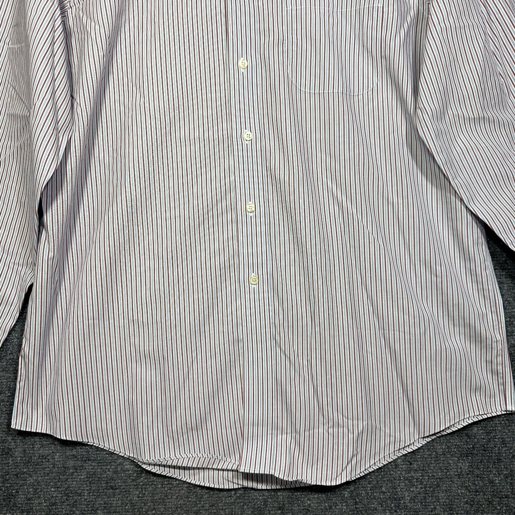 Brooks Brothers Brooks Brothers Shirt Mens 16 Non Iron Cotton Striped Blue Red Button Up Size US L / EU 52-54 / 3 - 2 Thumbnail
