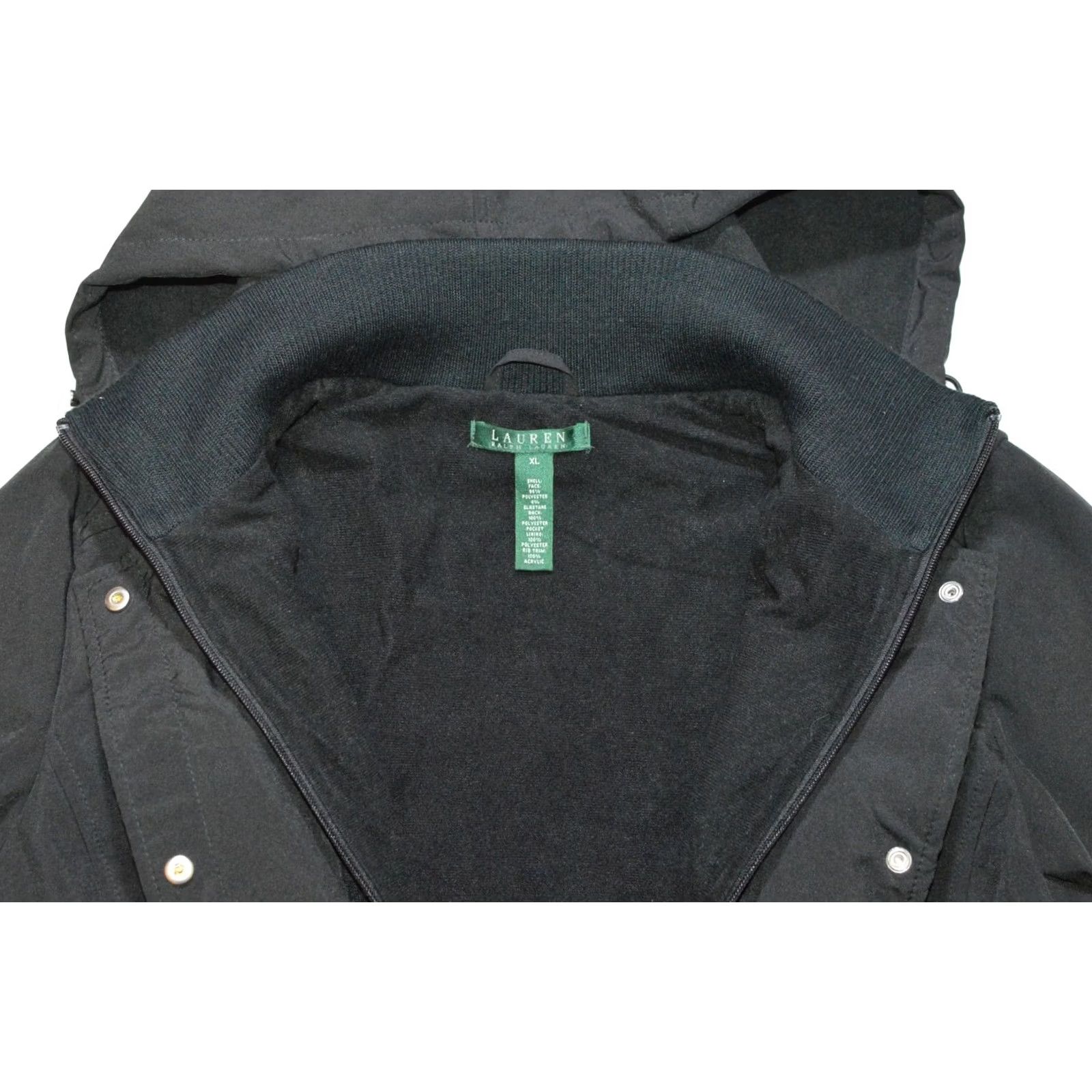 Ralph Lauren Wmns LRL Lauren Ralph Lauren Softshell Jacket XL Black Jersey Windbreaker Jacket Womens Velcro? Size XL / US 12-14 / IT 48-50 - 4 Thumbnail