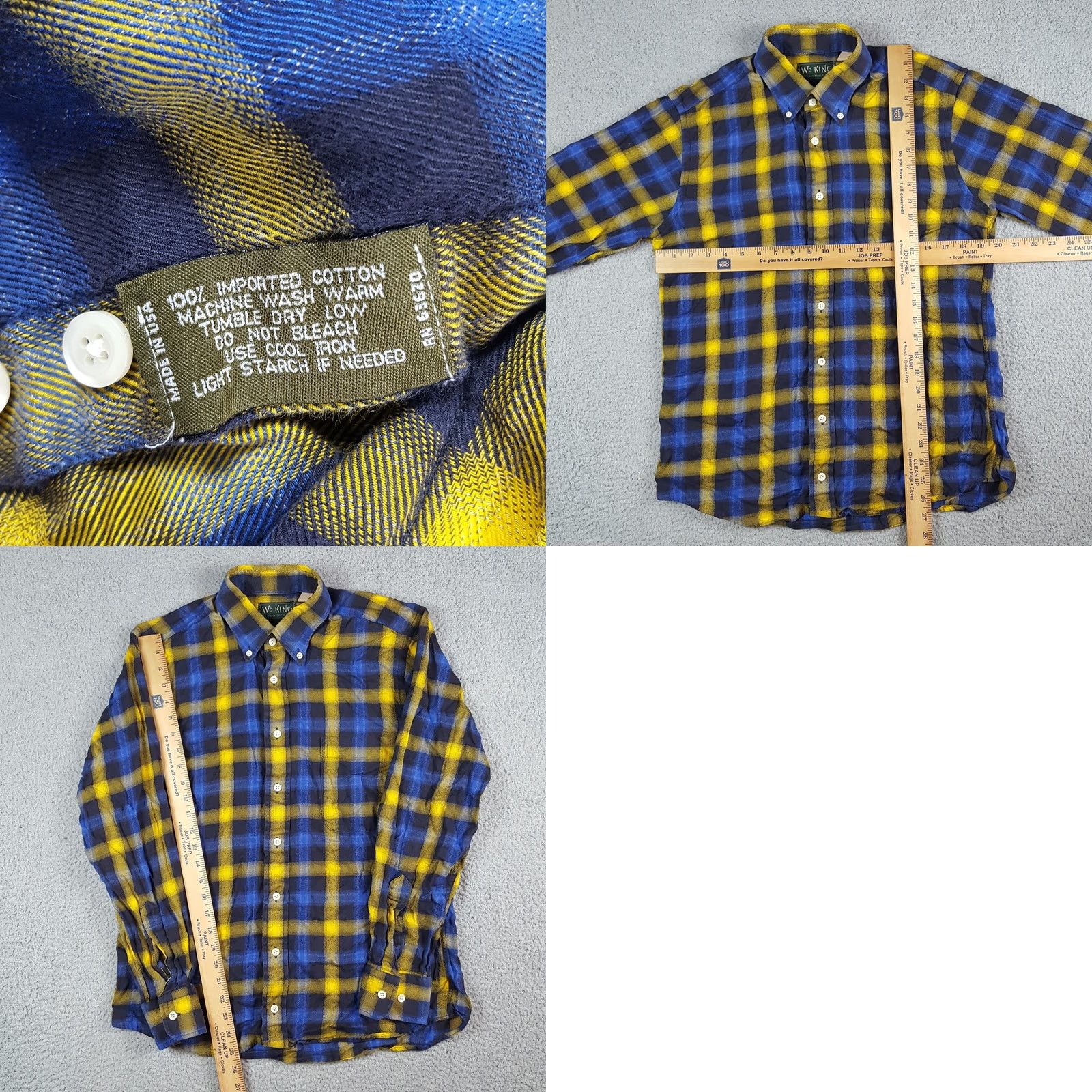 Vintage VINTAGE William King Shadow Plaid Flannel Western Button-Down Shirt Men M Collared Shirt Size US M / EU 48-50 / 2 - 8 Thumbnail