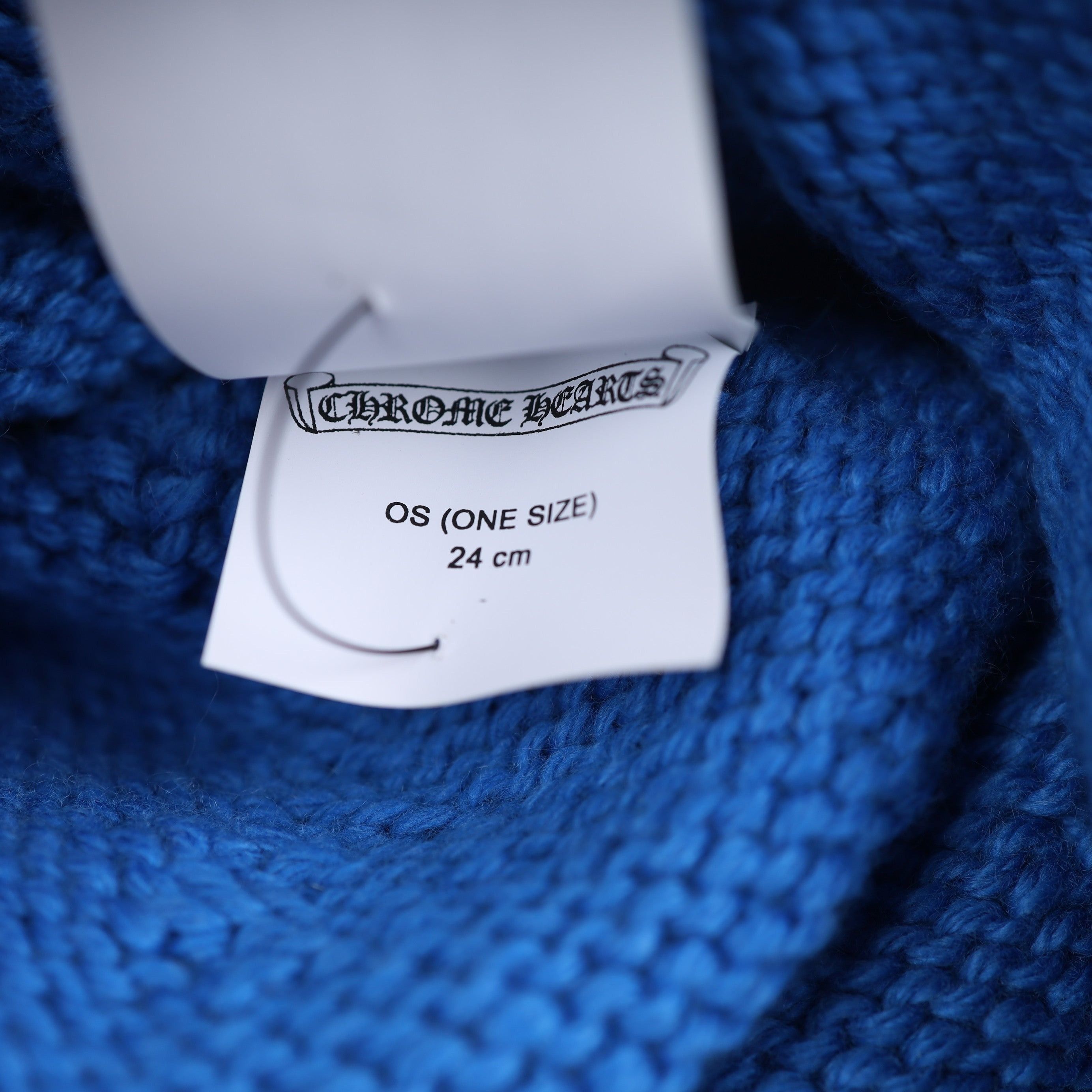 Chrome Hearts BLUE CASHMERE CROSS WEAVE KNIT BEANIE Size ONE SIZE - 7 Thumbnail