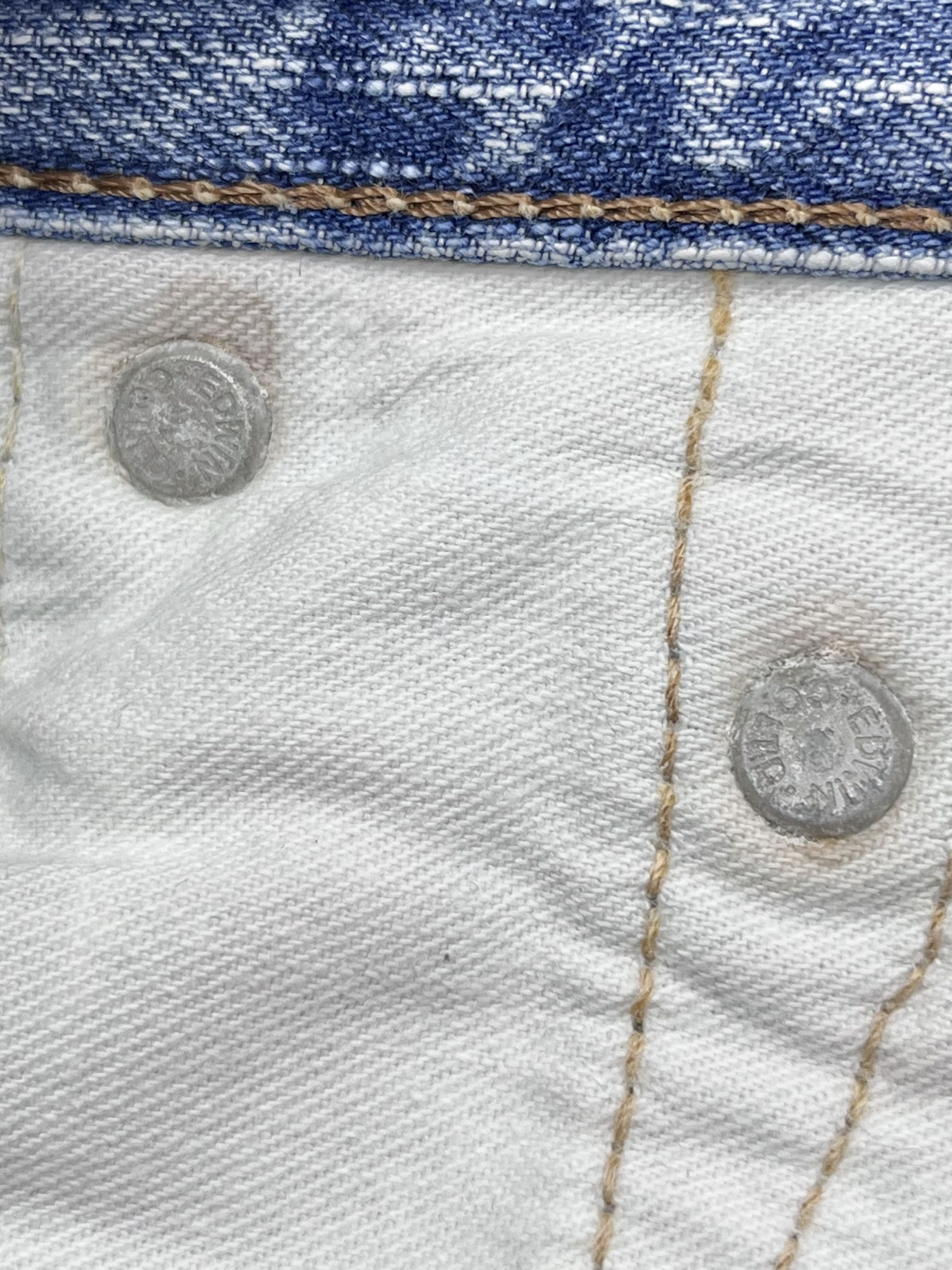 Edwin BLUE TRIP Grunge Flare Light Wash Blue Natural Ripped Denim Size US 34 / EU 50 - 11 Thumbnail