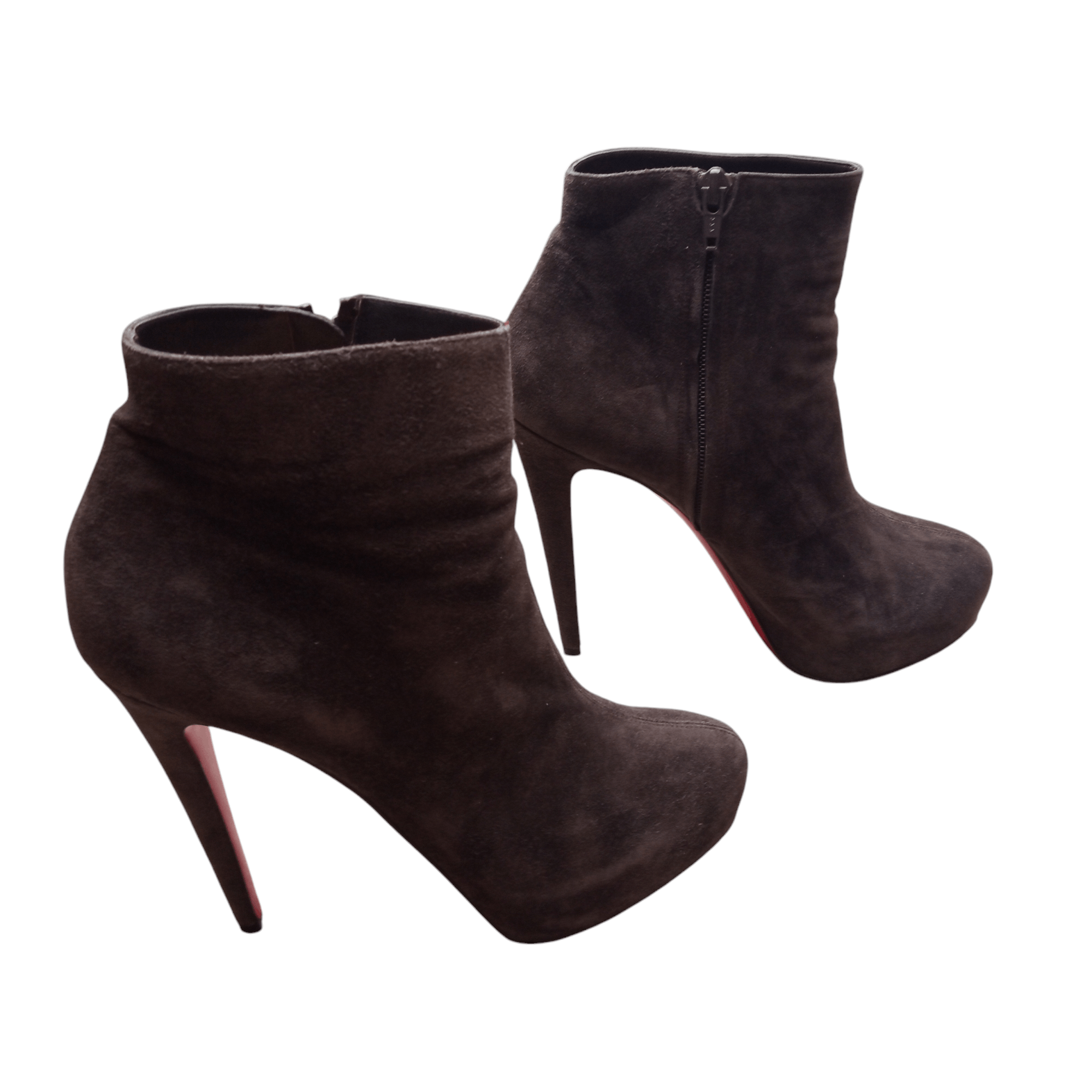Christian Louboutin Auth Christian Louboutin Brownish Gray Suede Leather Booties Size US 9.5 / IT 39.5 - 8 Thumbnail