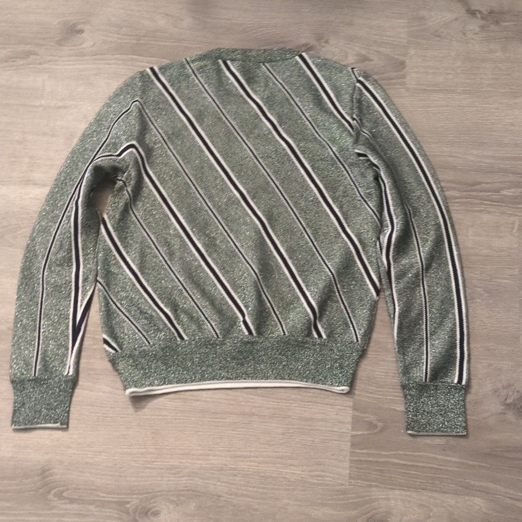 Cedric Charlier Cedric Charlier green striped Lurex sweater size 10 Size L / US 10 / IT 46 - 4 Thumbnail