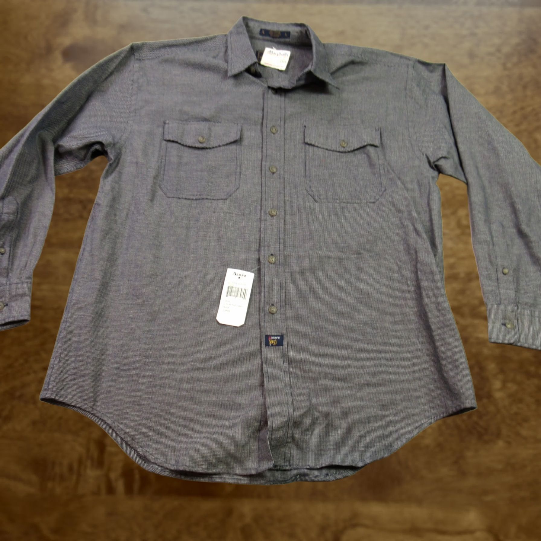 Arrow Arrow Shirt Mens Large Long Sleeve Button Front Outdoor Casual Pockets Blue Size US L / EU 52-54 / 3 - 1 Thumbnail