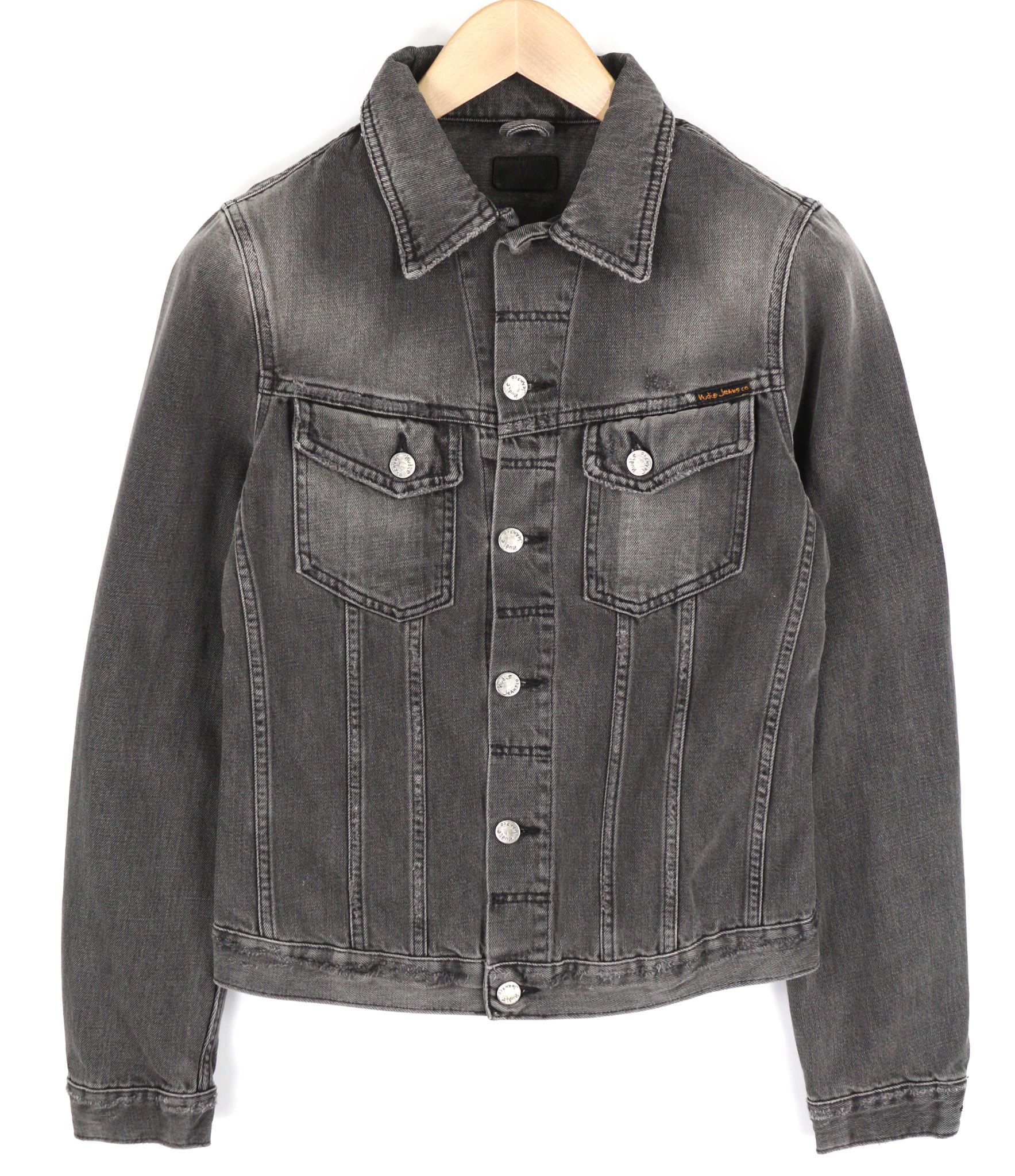 Nudie Jeans BILLY XS Shimmering Shist Denim Ripped Grey Jacket 82432 Size US XS / EU 42 / 0 - 1 Thumbnail