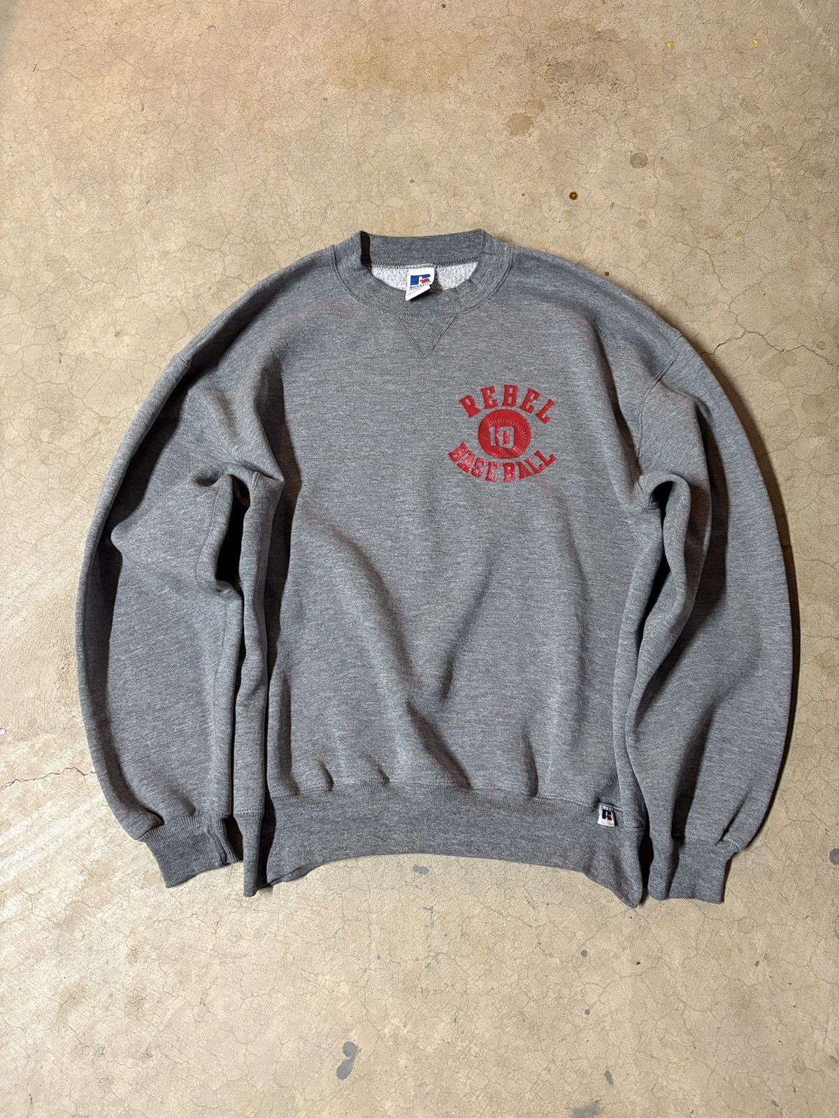 Russell Athletic VTG 90s Russell Rebel Crewneck Sweatshirt Made In USA Gray Size US XL / EU 56 / 4 - 1 Thumbnail