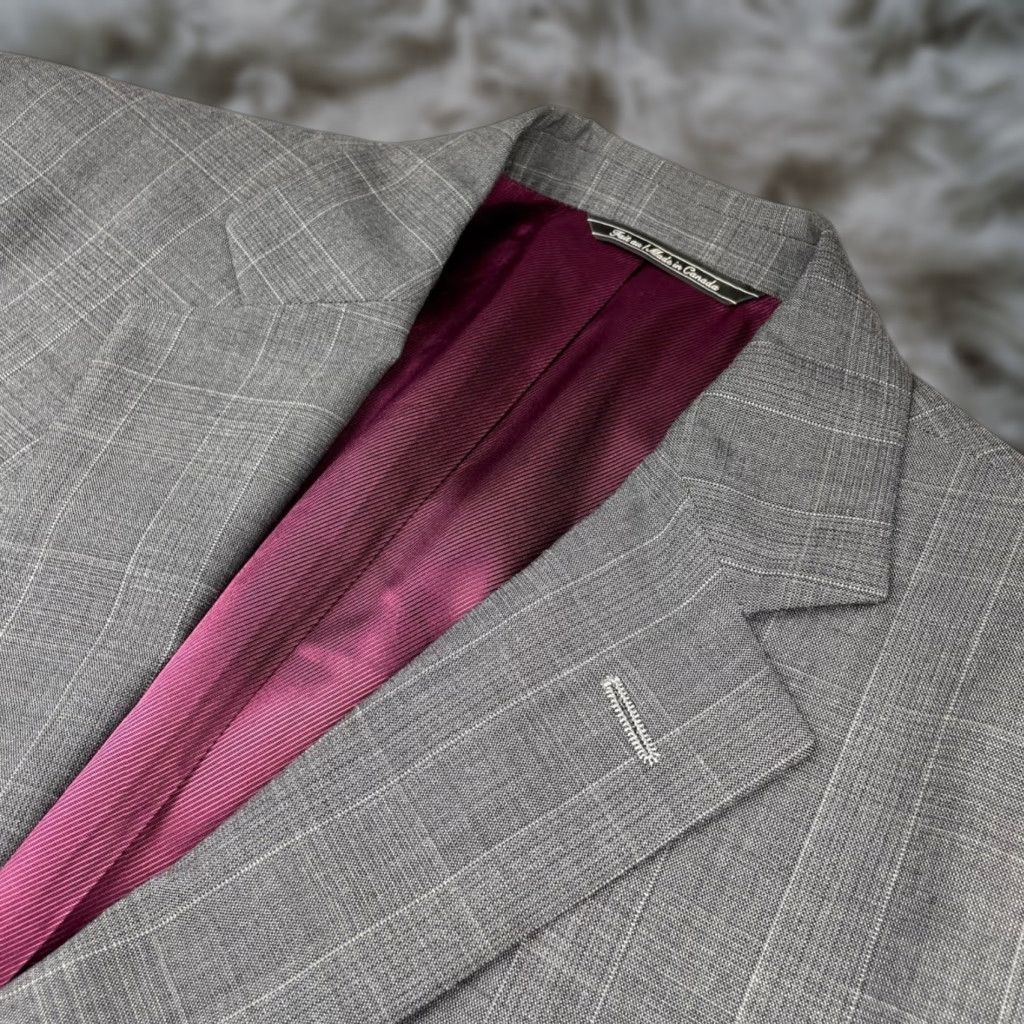 Jack Victor Jack Victor Napoli Men's Blazer 40S Wool Gray Plaid 2-Button Size 40R - 1 Thumbnail